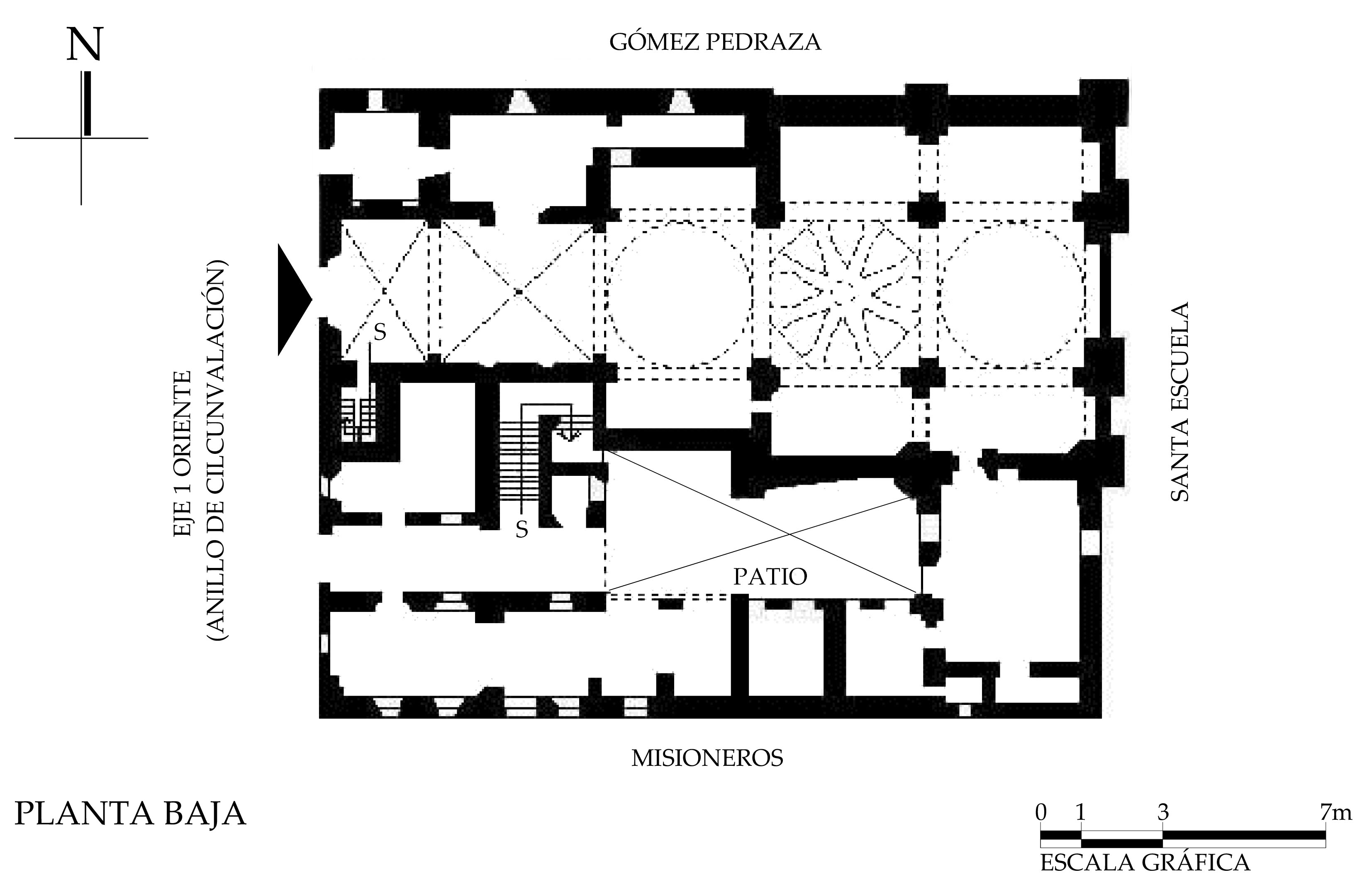 Levantamiento arquitectónico. Fuente: UAM-X-Servicio Social, 2016