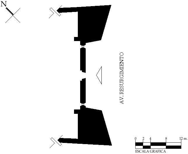 Croquis de levantamiento arquitectónico.