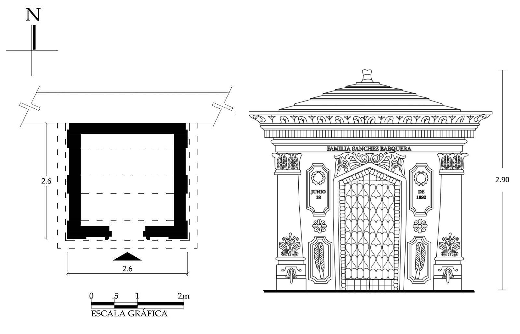 Planta arquitectónica y alzado, 2015.
