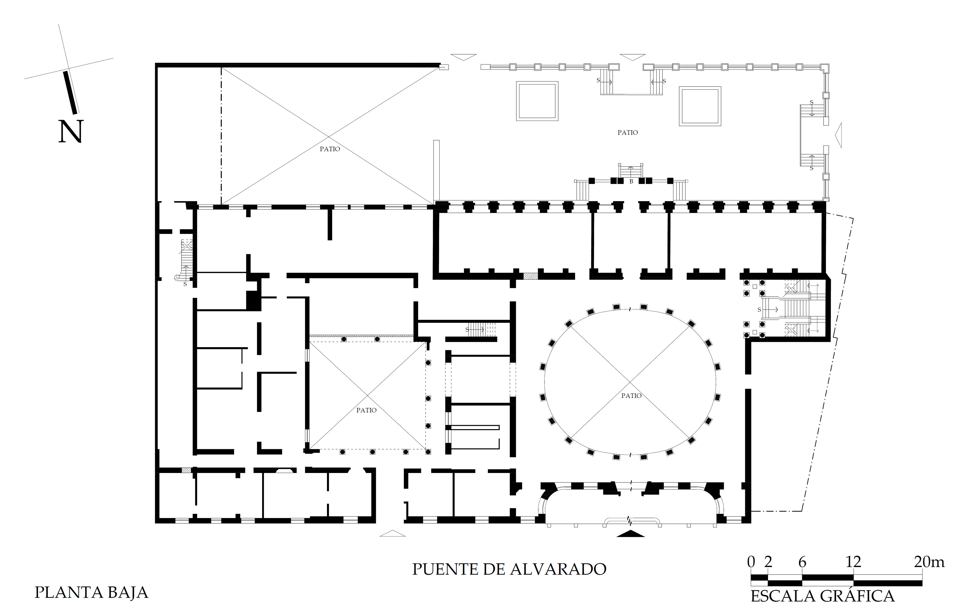 Planta arquitect&oacute;nica baja, 2016.