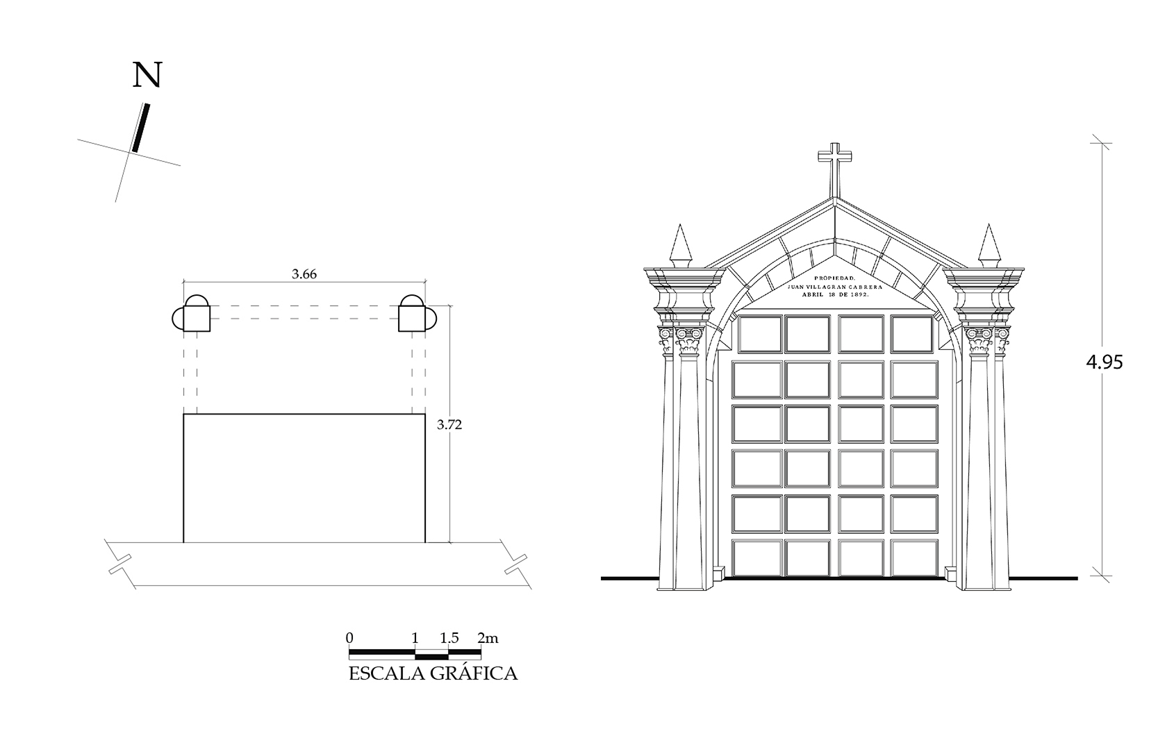Planta arquitectónica y alzado, 2015.