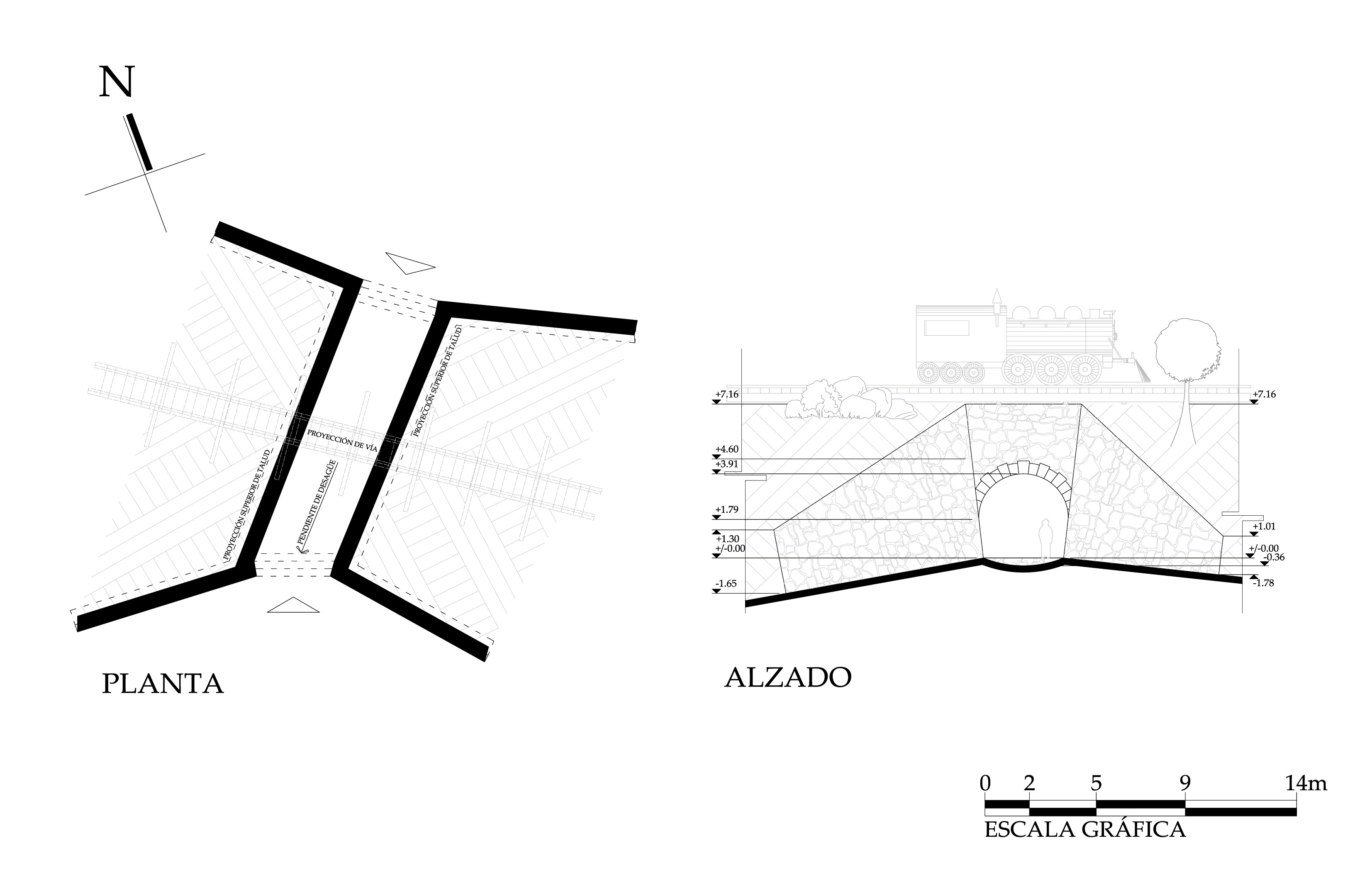Planta y alzado arquitectónicos, 2021.