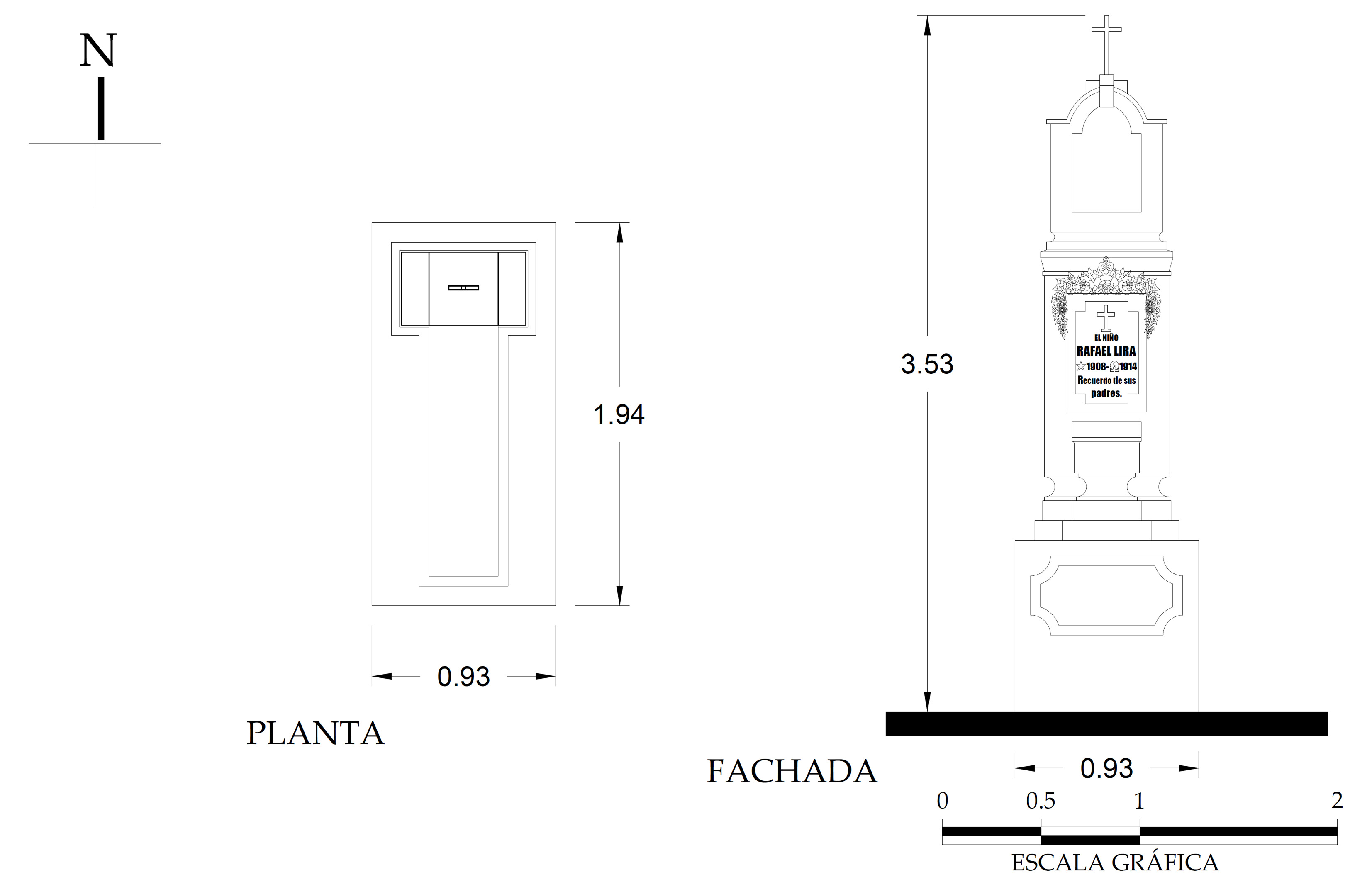 Planta arquitectónica y alzado, 2016.