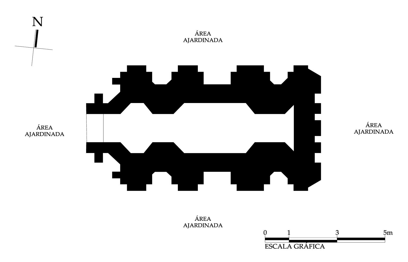 Planta arquitectónica. Fuente: Expediente "Fuente del Salto del Agua" del Archivo Geográfico de la CNMH "Jorge Enciso".