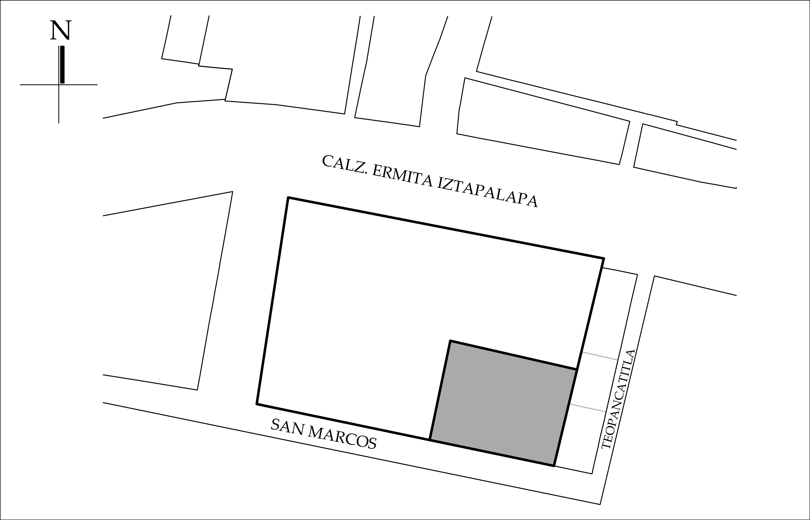 Croquis de localizaci&oacute;n 2018, dibujado con datos obtenidos de Google Earth.