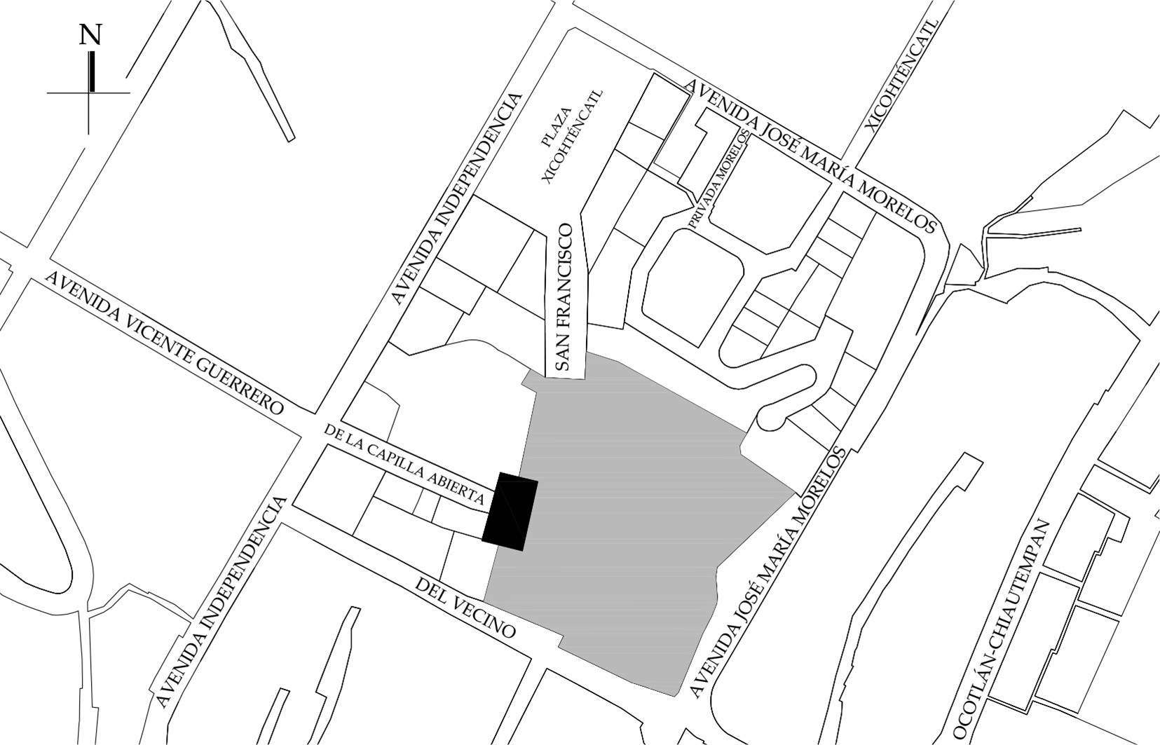 Croquis de localizaci&oacute;n, 2018. Fuente: Google Maps.