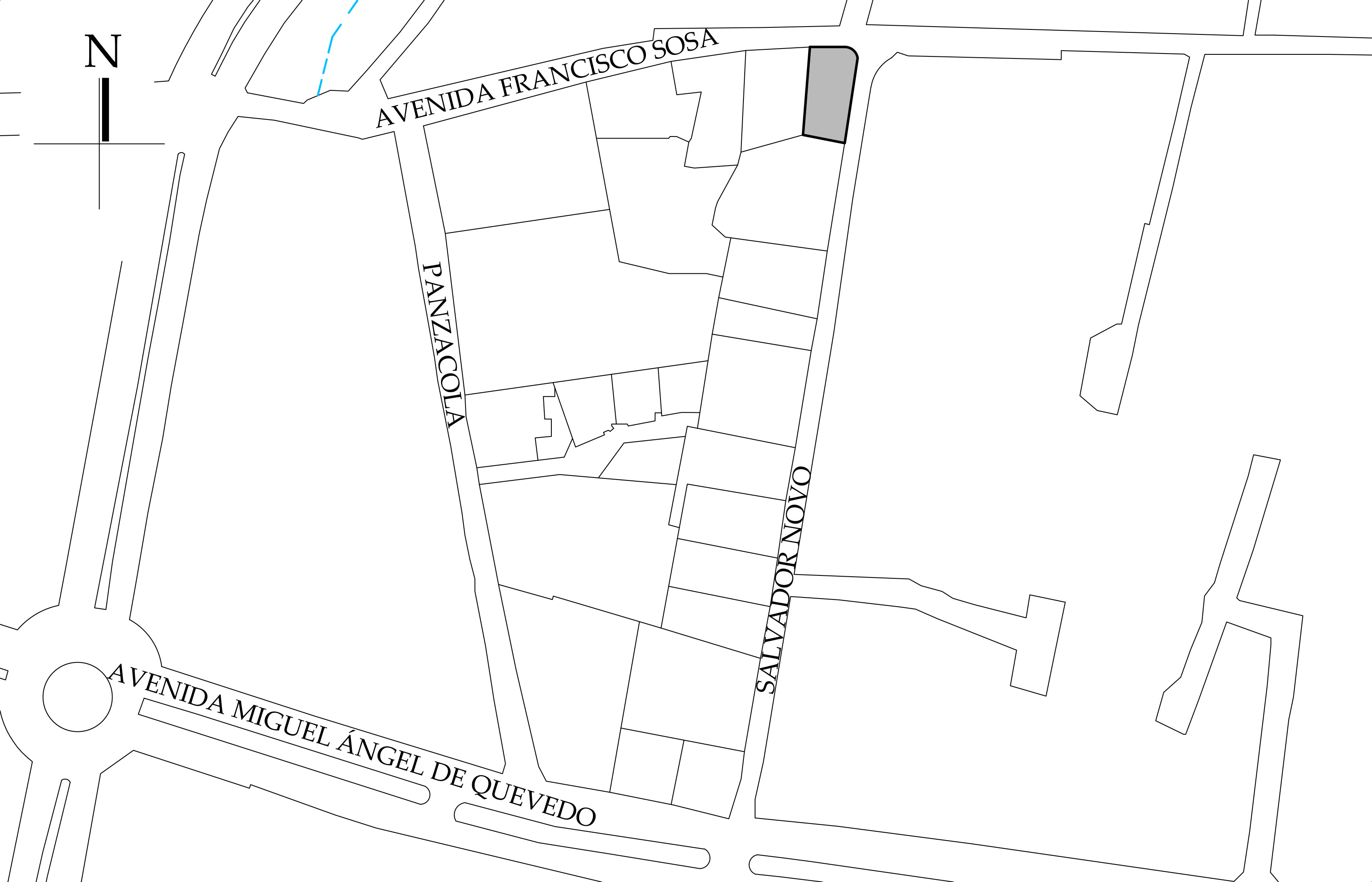Croquis de localización, 2025. Fuente: Sistema de Información Geográfica Ciudad MX Seduvi, 2009.