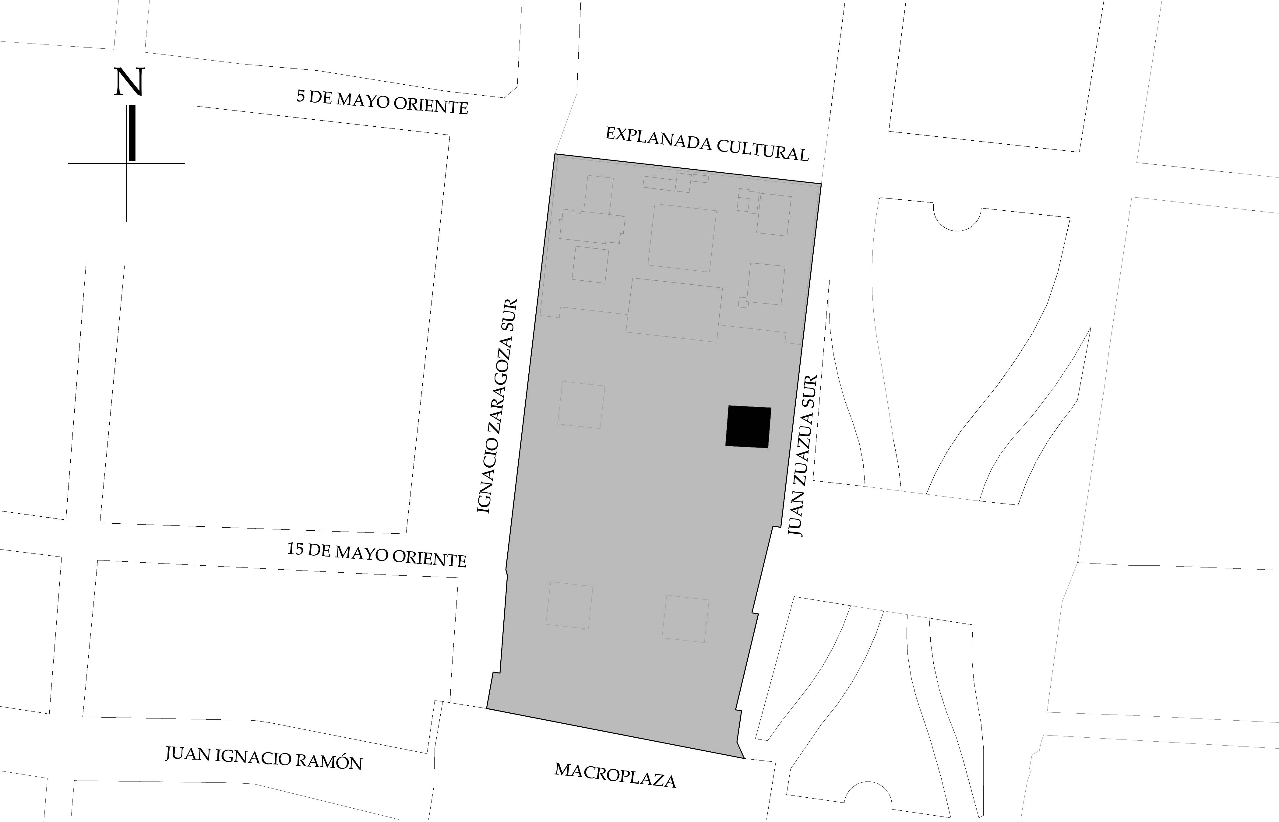 Croquis de localización, 2022. Fuente: Plano Catastral de la ciudad de Monterrey, 2015.