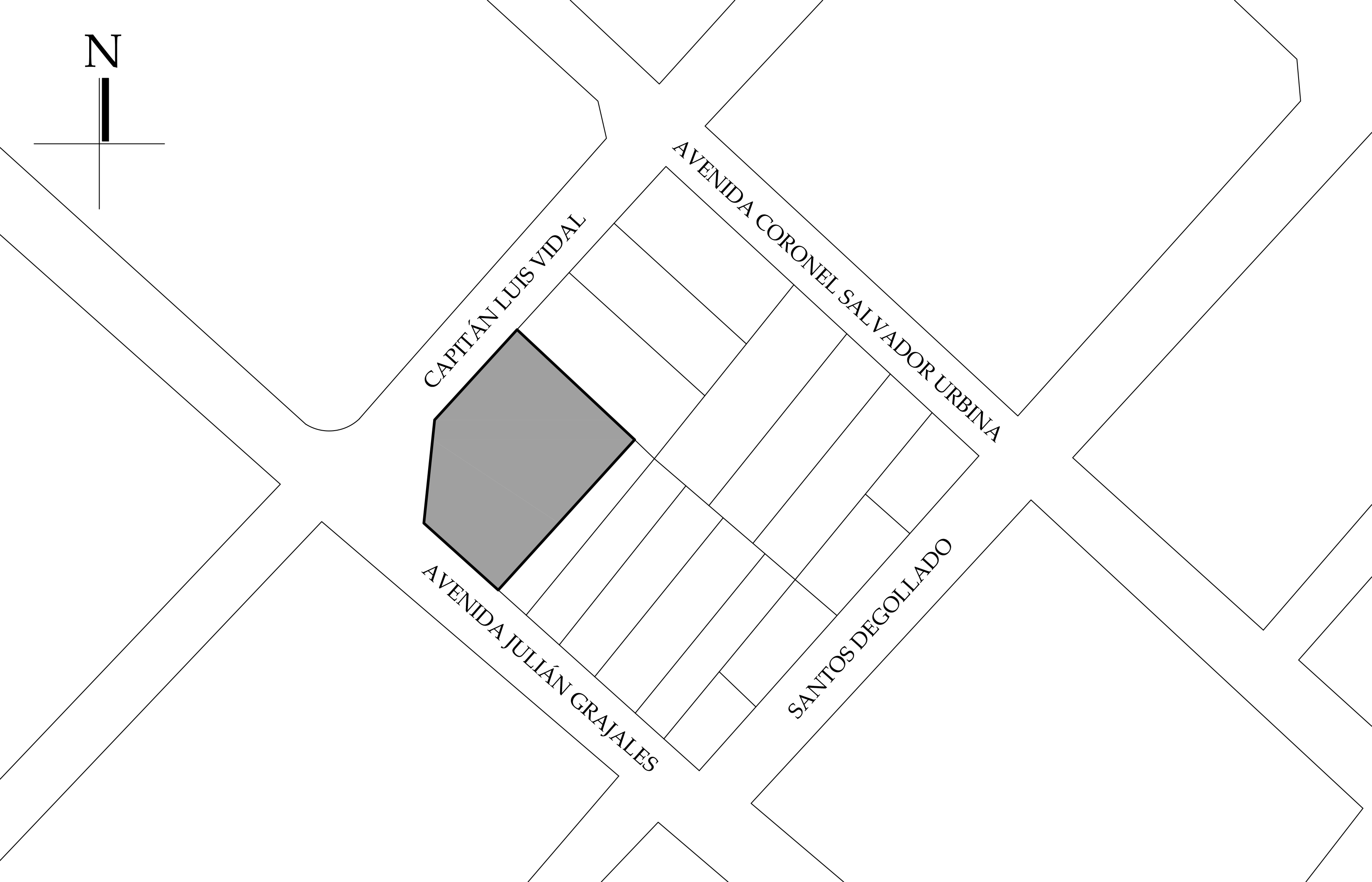 Croquis de localizaci&oacute;n, 2015. Fuente: Plano de Zona de Monumentos Hist&oacute;ricos de Chiapa de Corzo, 2020.