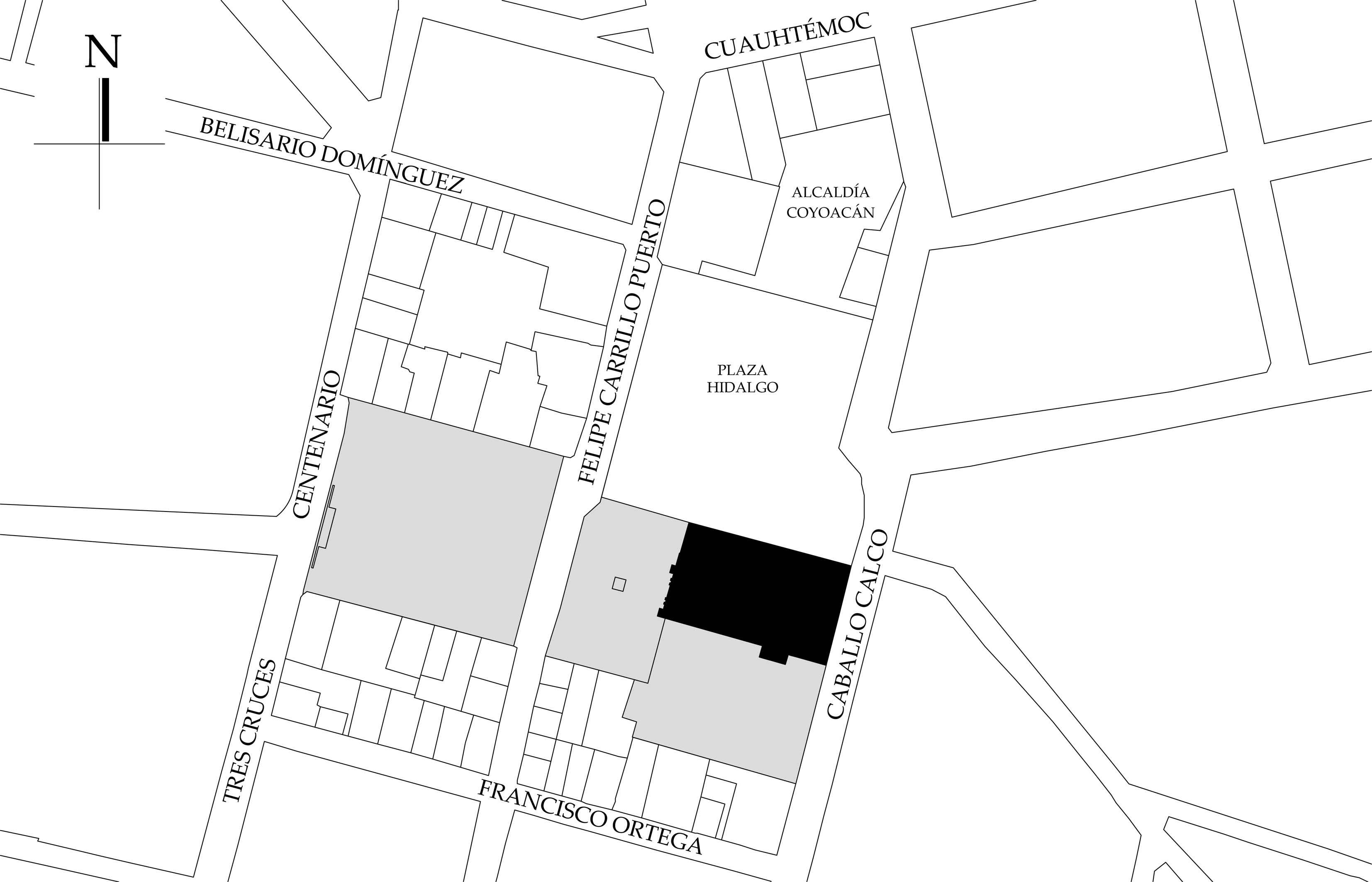 Croquis de localizaci&oacute;n, 2023. Fuente: Sistema de Informaci&oacute;n Geogr&aacute;fica Ciudad MX Seduvi, 2009.