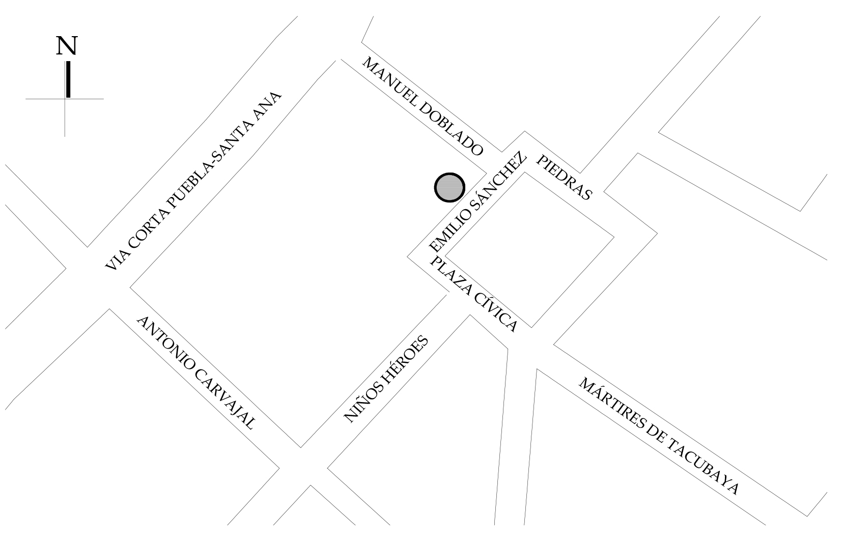 Croquis de localizaci&oacute;n, 2018.