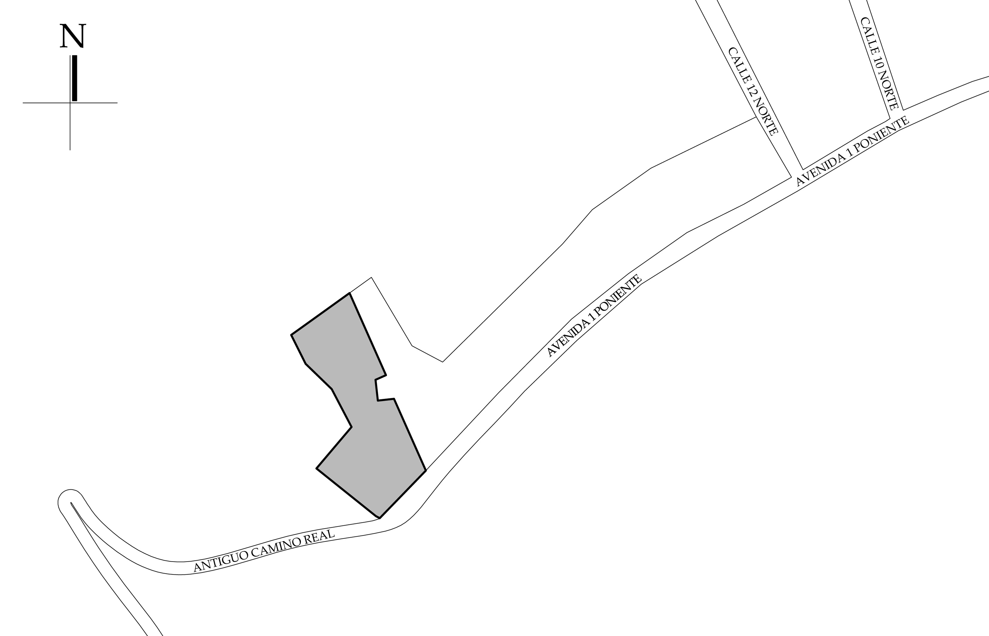 Croquis de localizaci&oacute;n, 2021. Fuente: Plano catastral.
