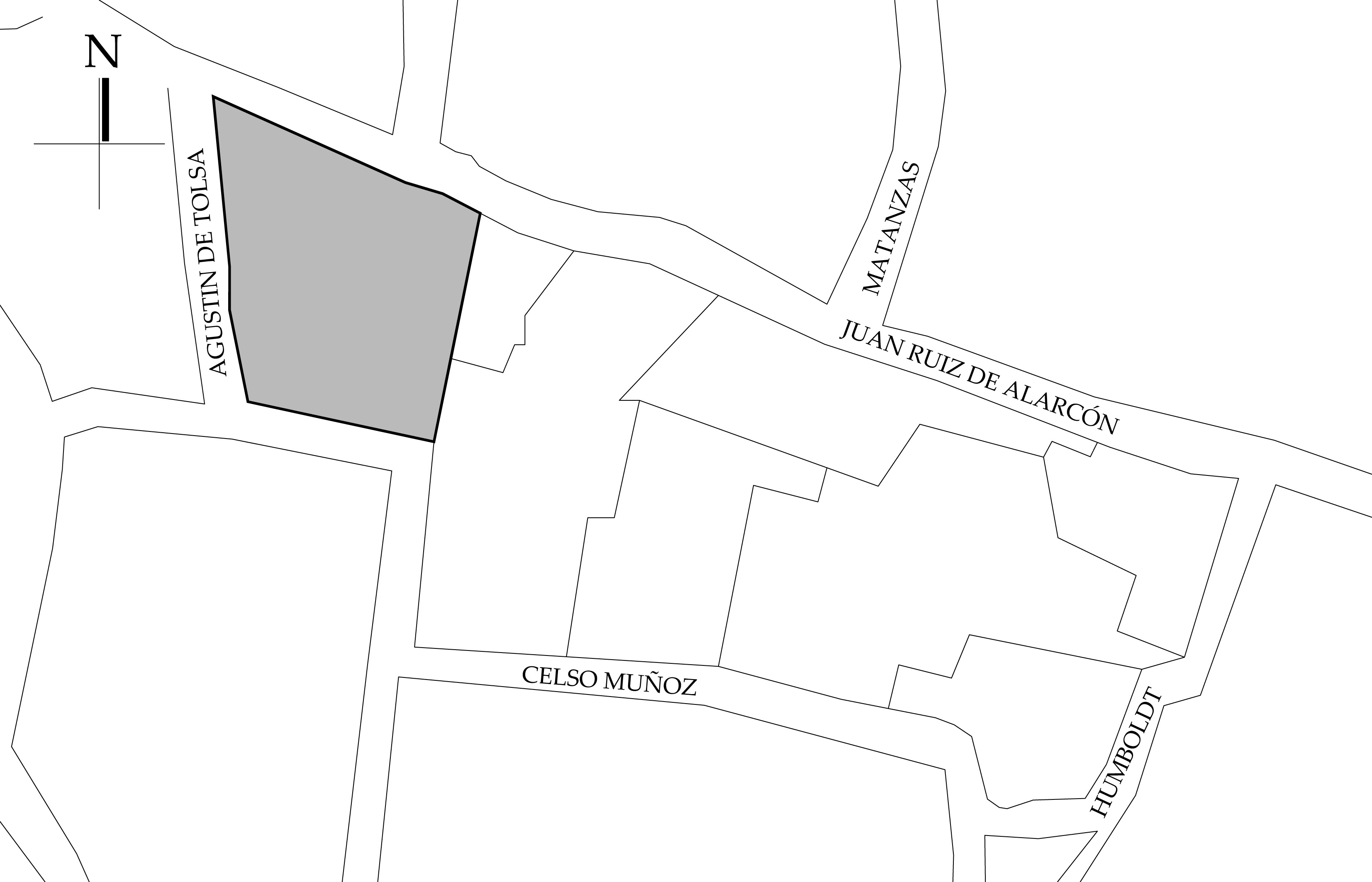 Croquis de Localizaci&oacute;n. Fuente: Plano de la Ciudad de Taxco, Secretaria de Planeaci&oacute;n, Desarrollo Municipal y Obras P&uacute;blicas de Taxco. 2019.