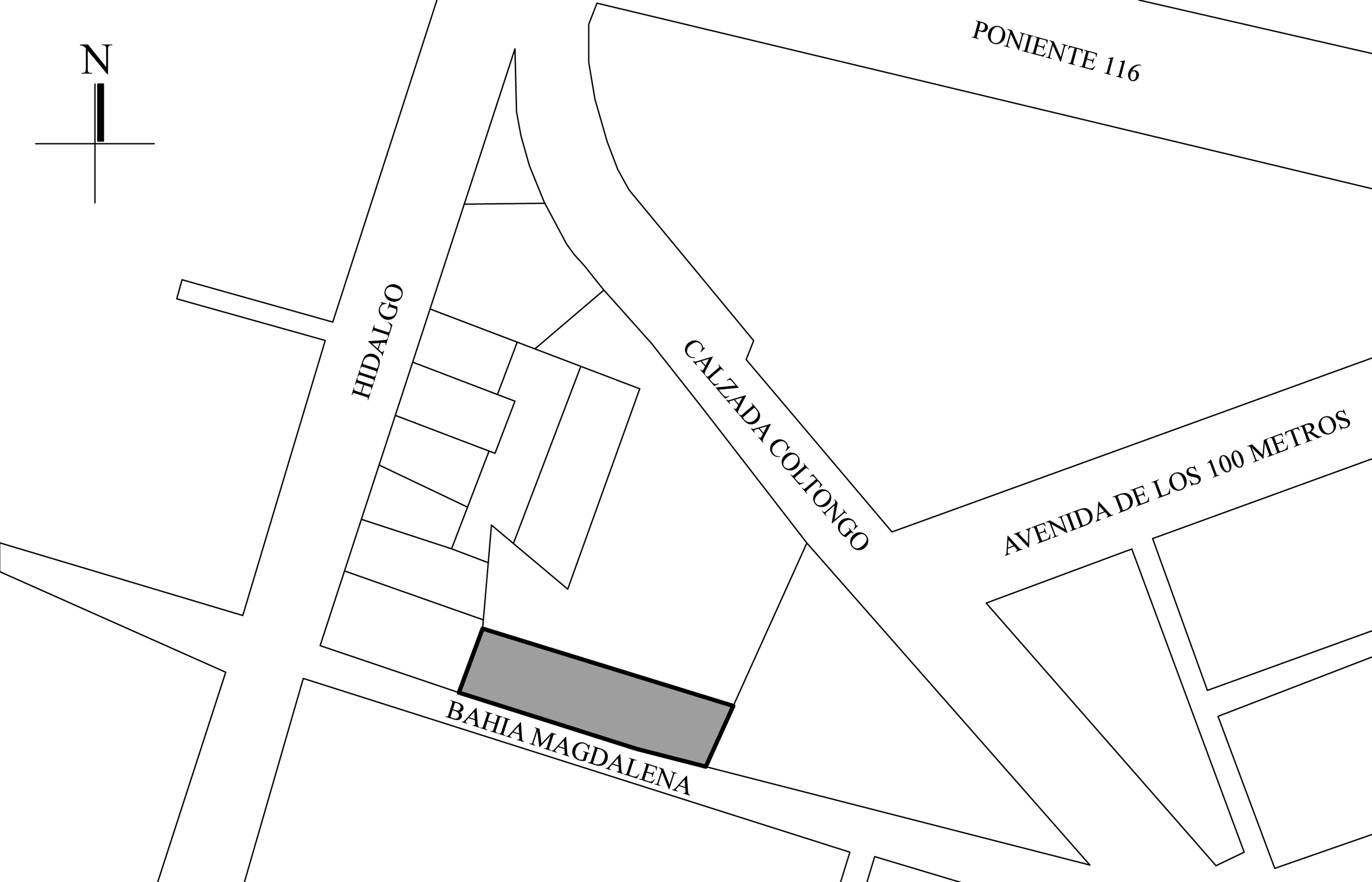 Croquis de localizaci&oacute;n, 2022. Fuente: Sistema de Informaci&oacute;n Geogr&aacute;fica Ciudad MX Seduvi, 2009.
