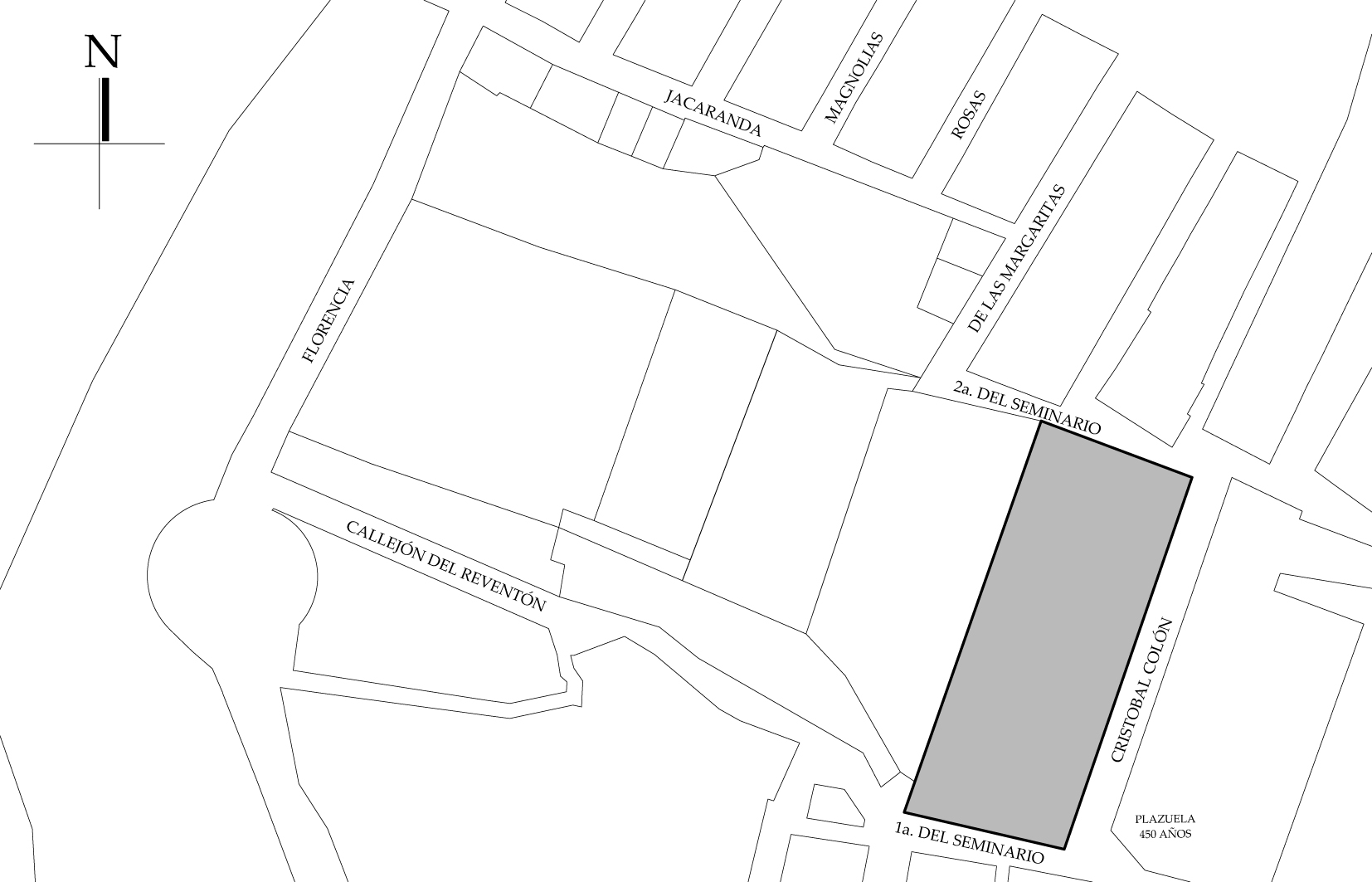 Croquis de localizaci&oacute;n, 2021. Fuente: Plano catastral.