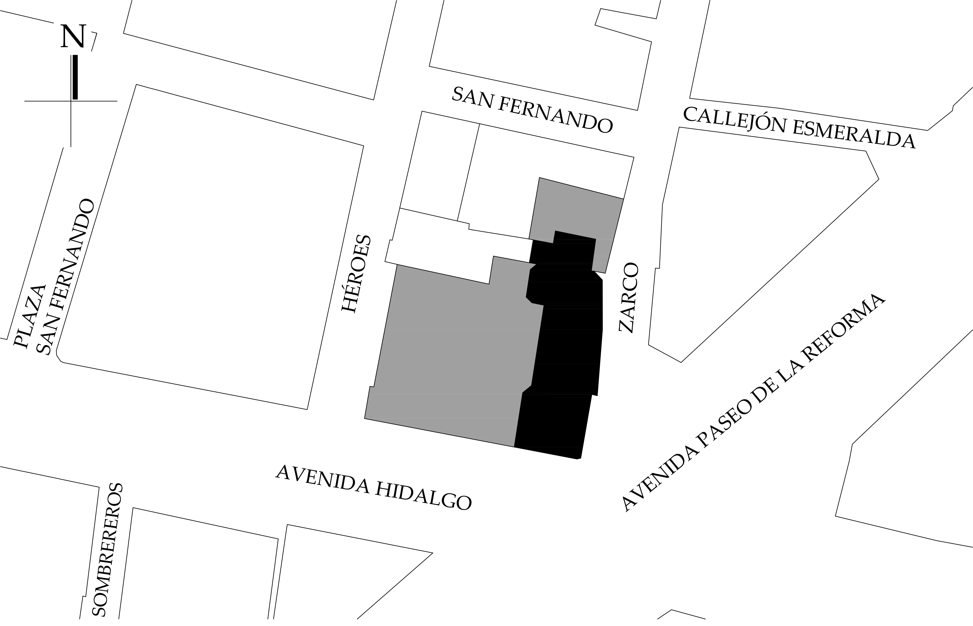 Croquis de localizaci&oacute;n, 2023. Fuente: Sistema de Informaci&oacute;n Geogr&aacute;fica Ciudad MX Seduvi, 2009. DWG.