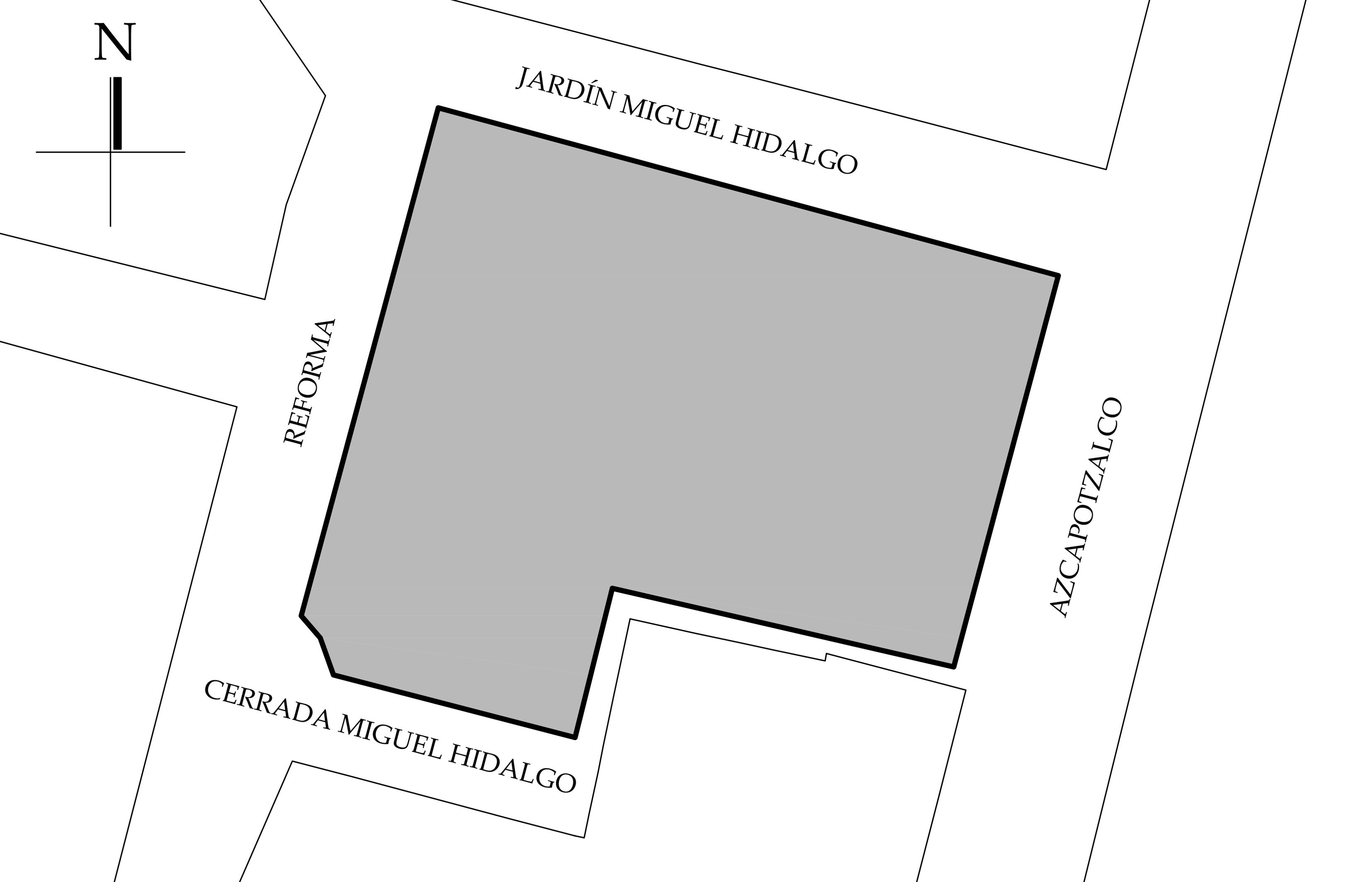 Croquis de localizaci&oacute;n, 2022. Fuente: Sistema de Informaci&oacute;n Geogr&aacute;fica Ciudad MX Seduvi, 2009.