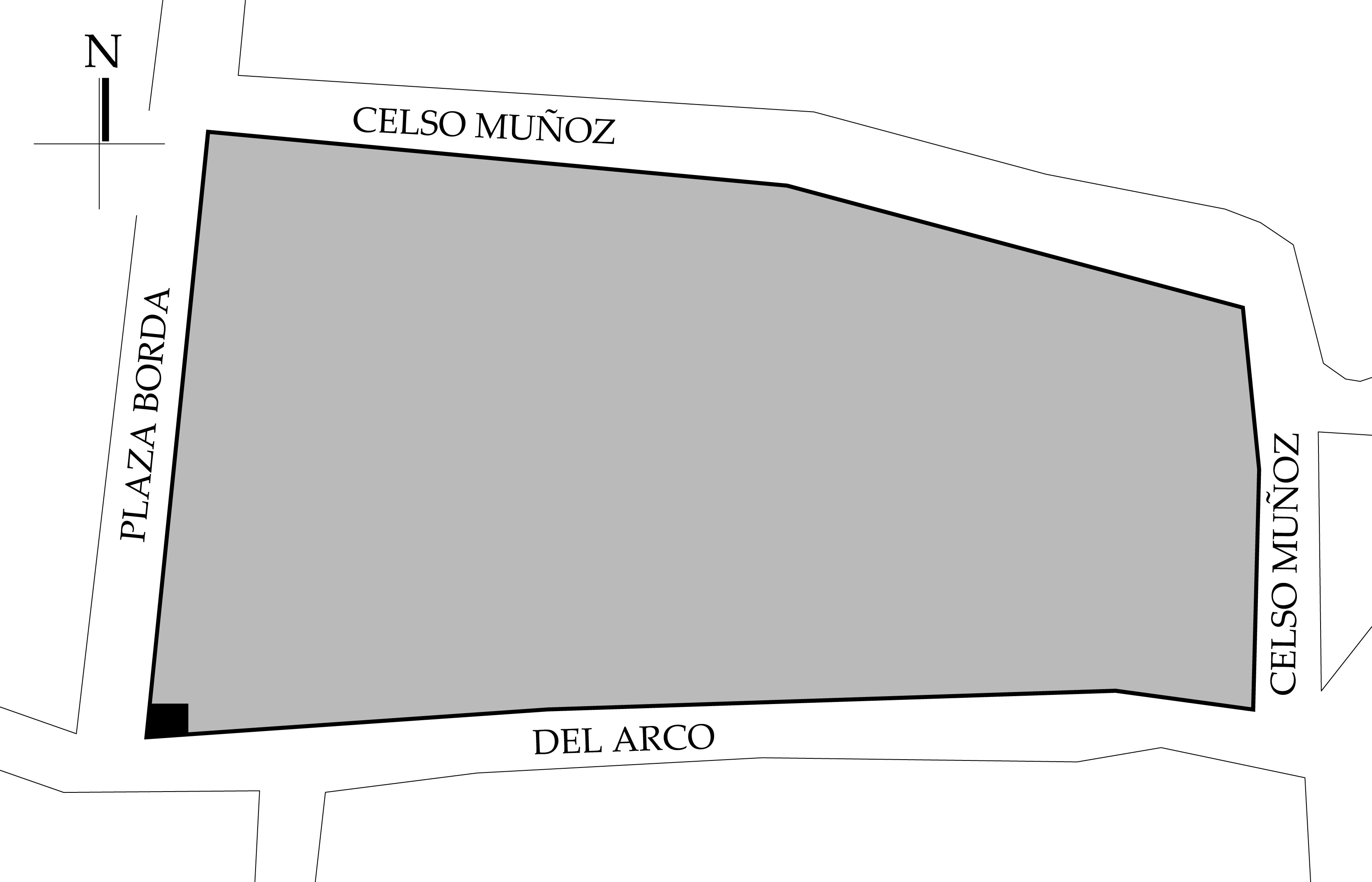 Croquis de Localización. Fuente: Plano de la Ciudad de Taxco, Secretaria de Planeación, Desarrollo Municipal y Obras Públicas de Taxco. 2019.