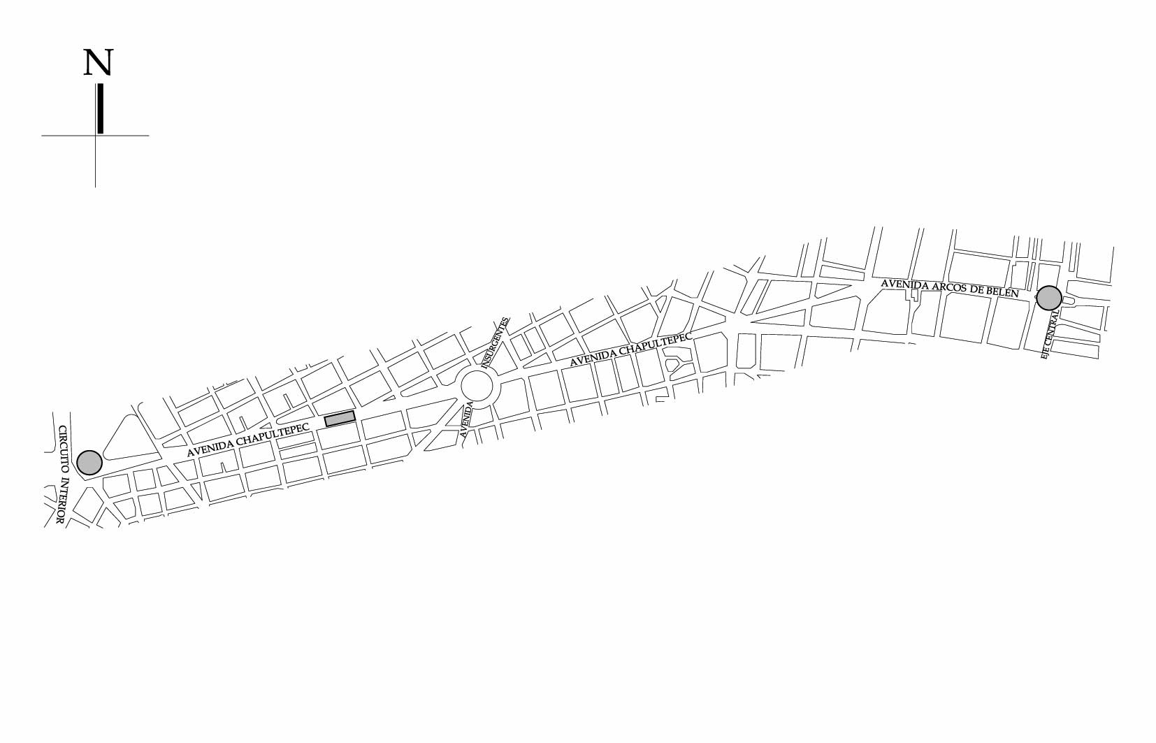 Croquis de localización, 2024. Fuente: Sistema de Información Geográfica Ciudad MX Seduvi, 2009.