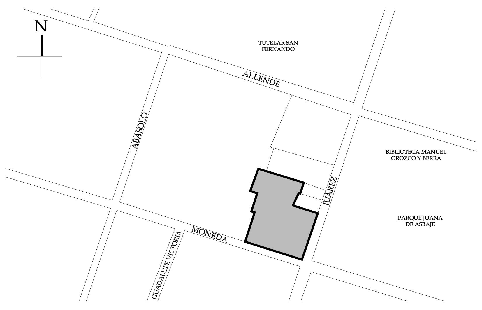 Croquis de localización, 2024. Fuente: Sistema de Información Geográfica Ciudad MX Seduvi, 2009.