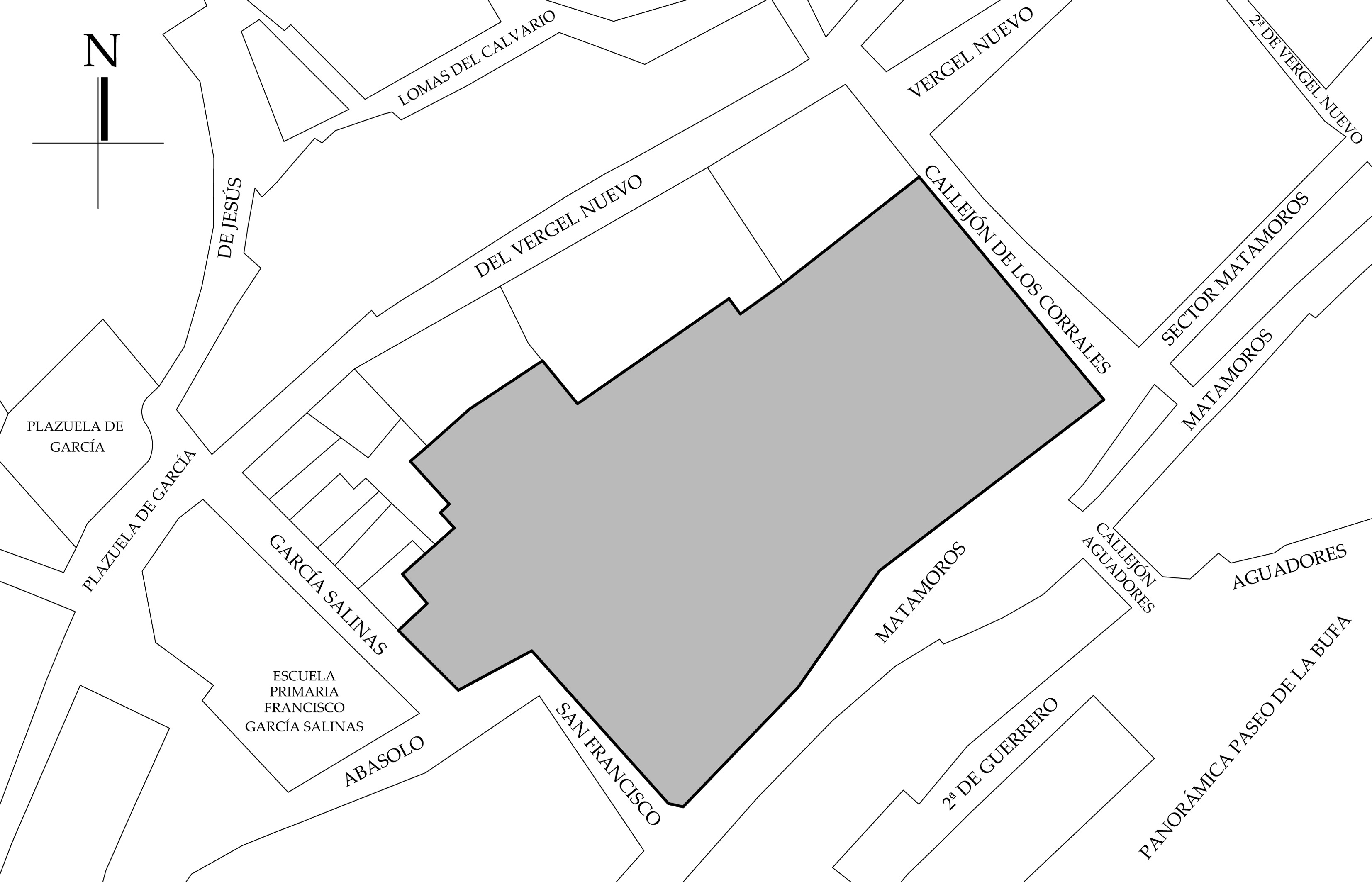 Croquis de localizaci&oacute;n, 2023. Fuente: Plano catastral.