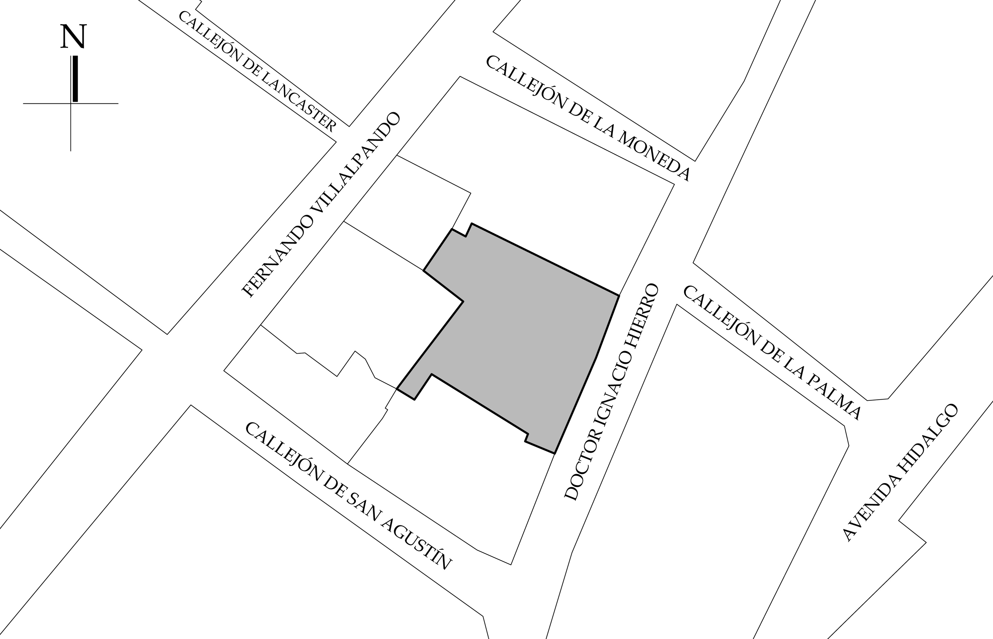Croquis de localizaci&oacute;n, 2023. Fuente: Plano catastral.
