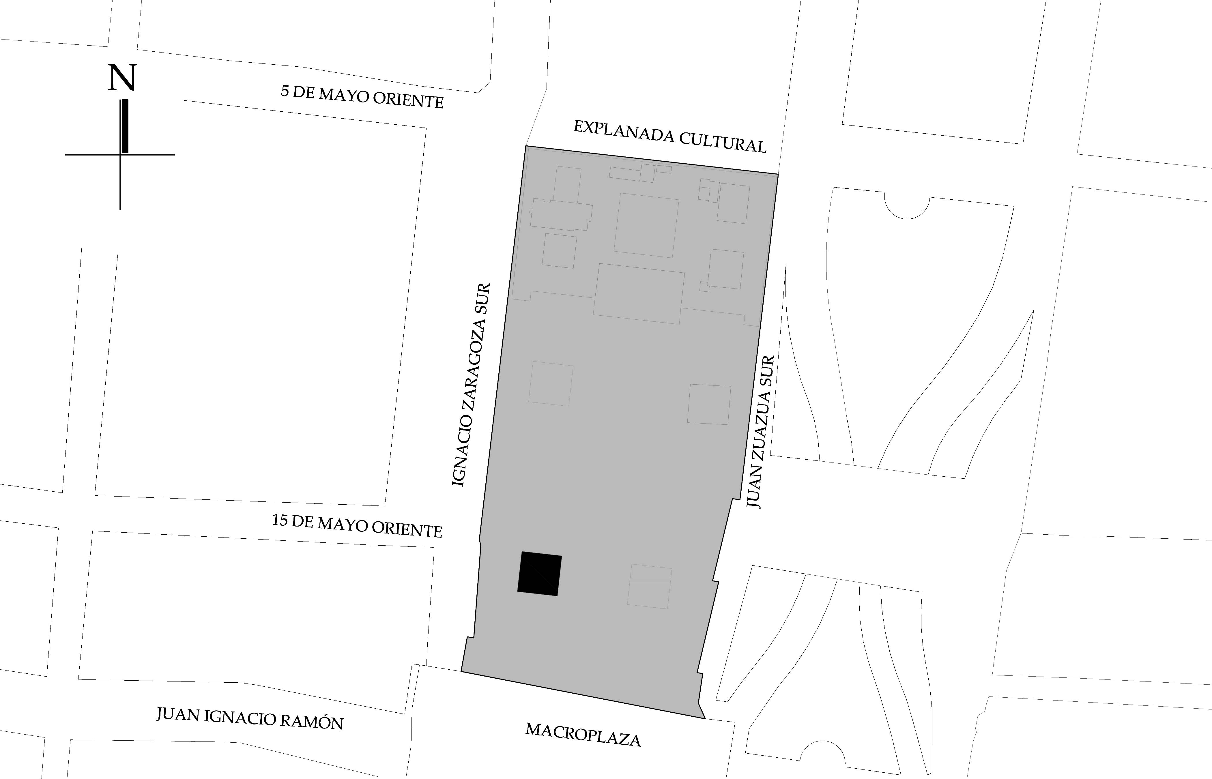 Croquis de localización, 2022. Fuente: Plano Catastral de la ciudad de Monterrey, 2015.