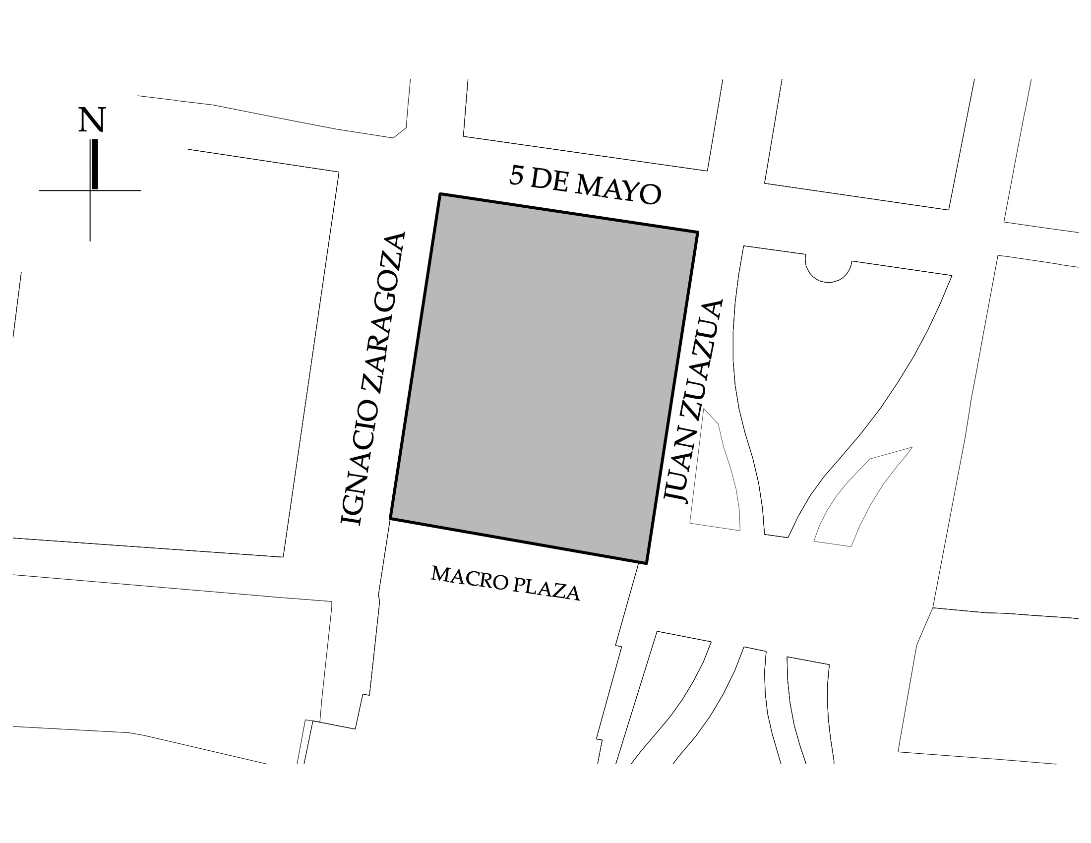 Croquis de localización, 2022. Fuente: Plano Catastral, 2005.