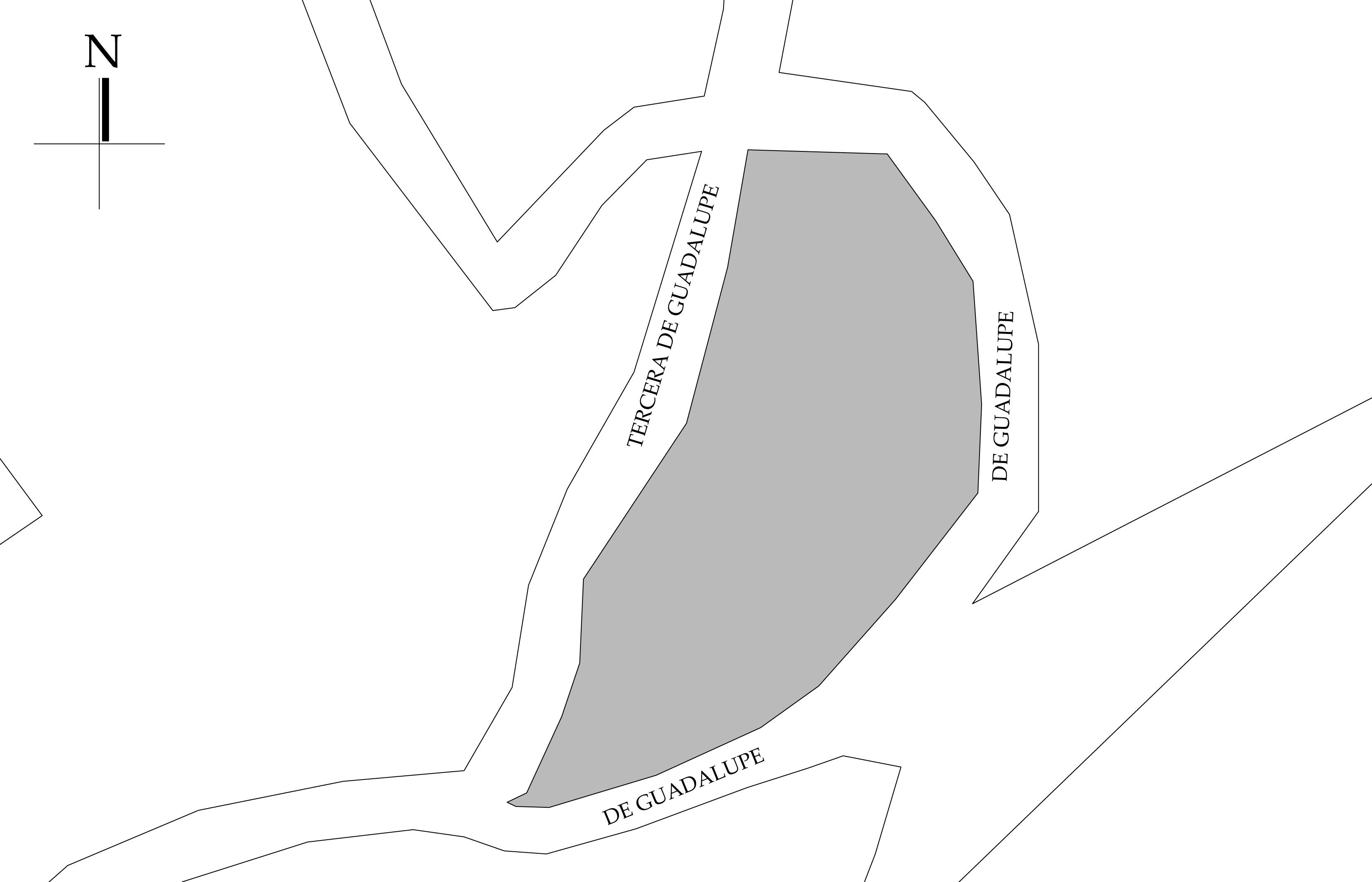 Croquis de Localización. Fuente: Plano de la Ciudad de Taxco, Secretaria de Planeación, Desarrollo Municipal y Obras Públicas de Taxco. 2019.