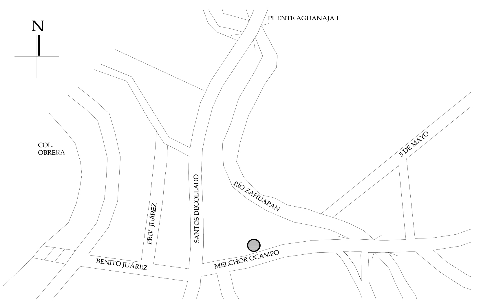 Croquis de localizaci&oacute;n, 2018.