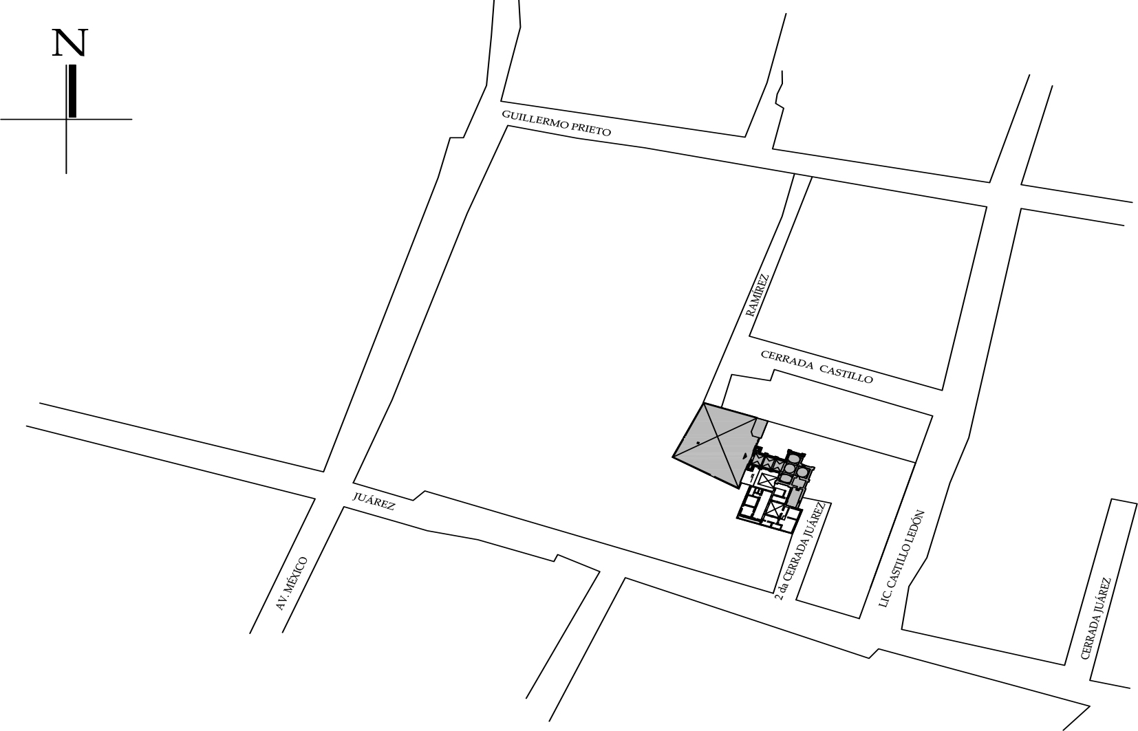 Croquis de localización 2017, Fuente: con datos obtenidos de Google Earth.