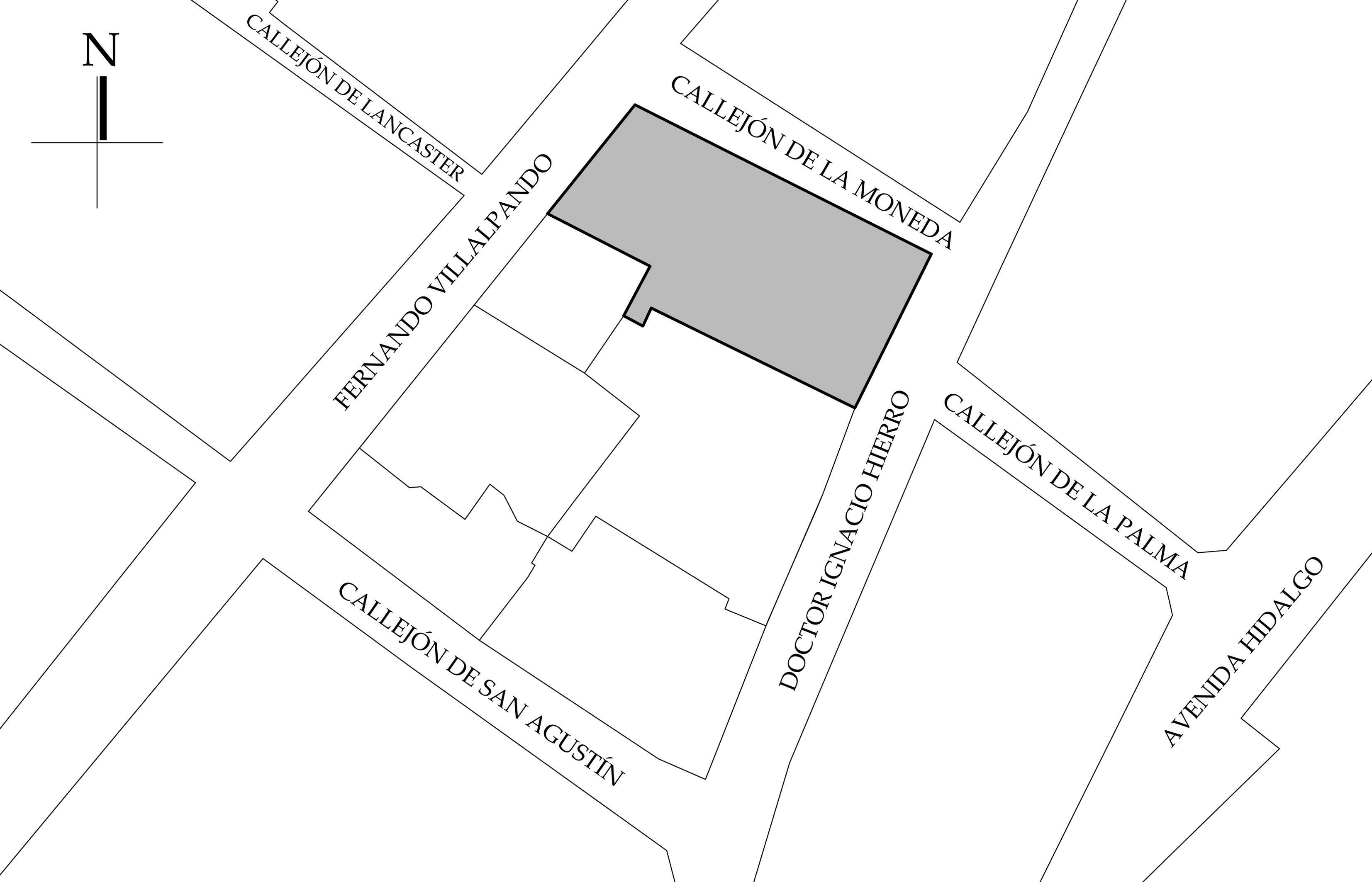 Croquis de localizaci&oacute;n, 2023. Fuente: Plano catastral.