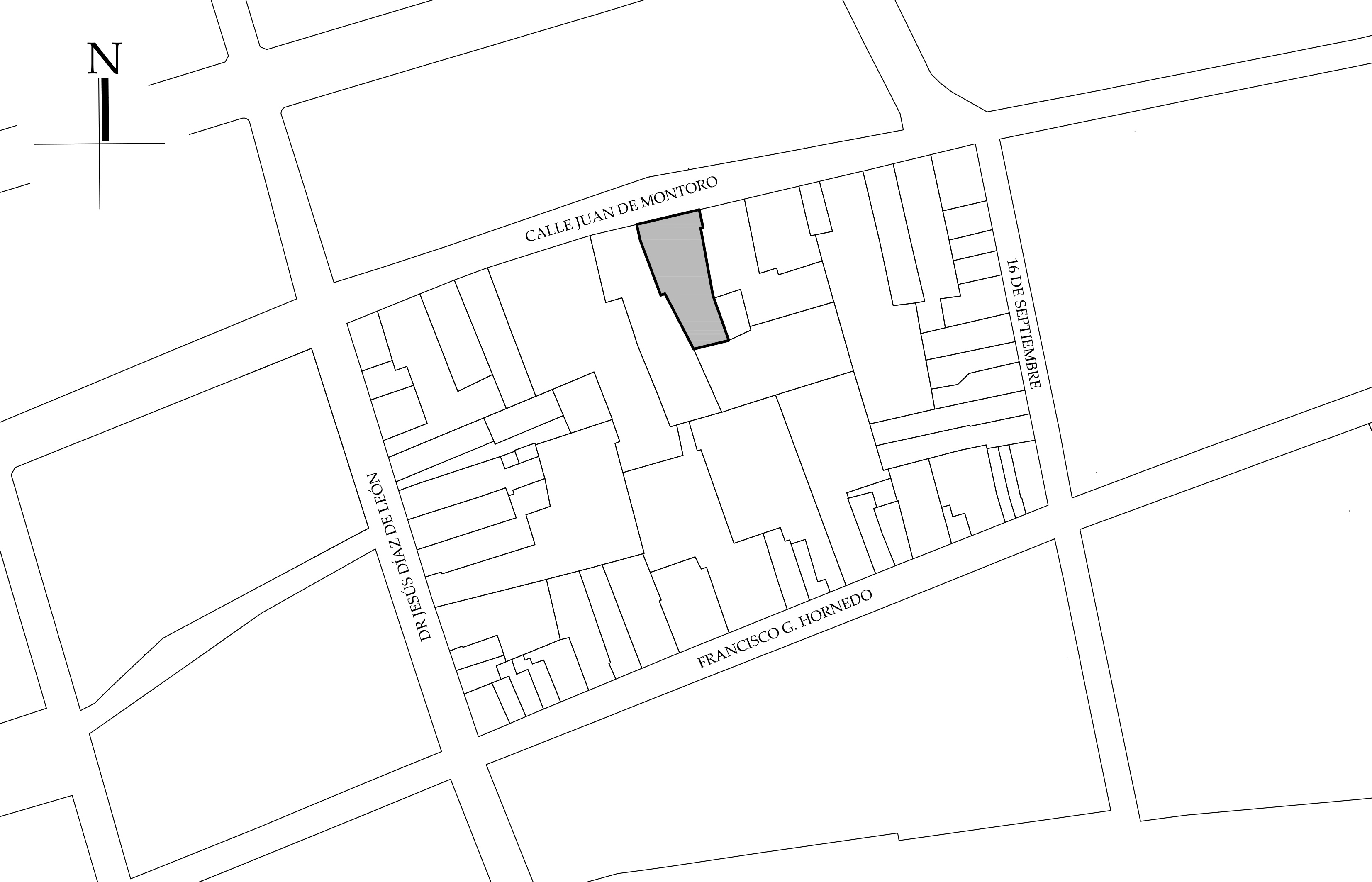 Croquis de localización, 2024. Fuente: Plano catastral de la ciudad de Aguascalientes, 2020.