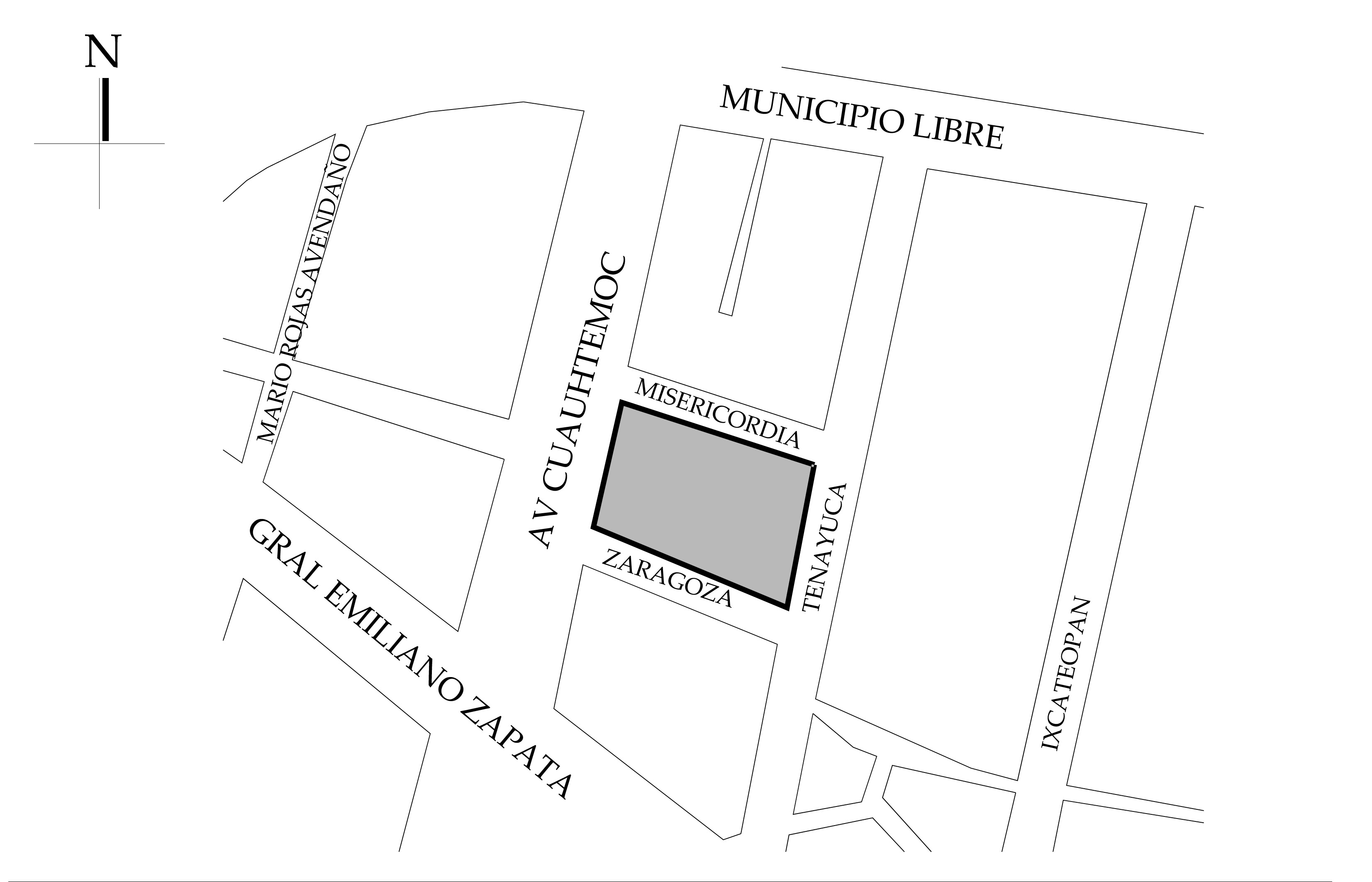 Croquis de localización. 2018. Fuente: Sistema de Información Geográfica de la Ciudad de México, SEDUVI.