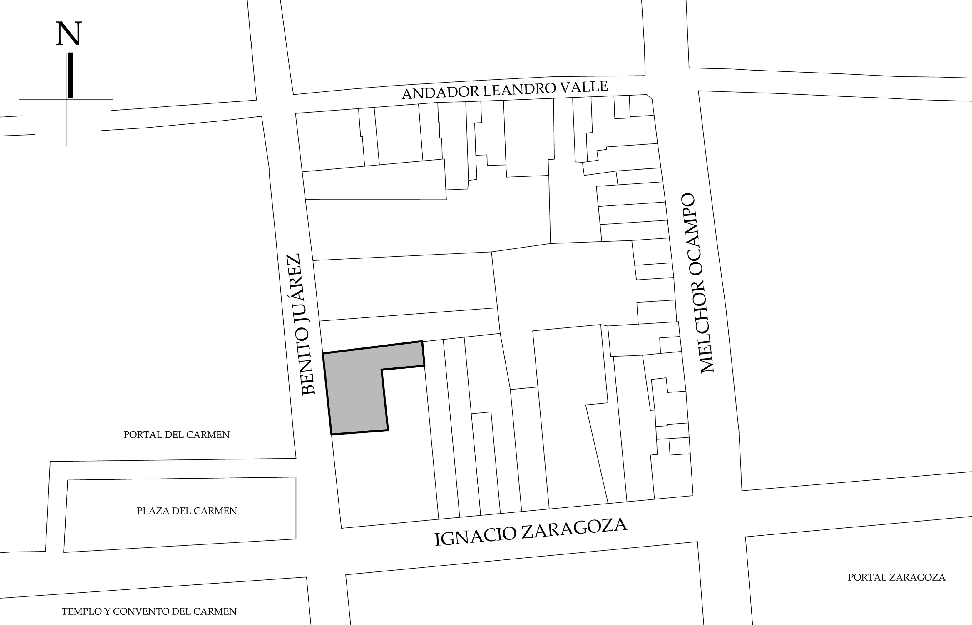 Croquis de localización. Fuente: plano catastral.