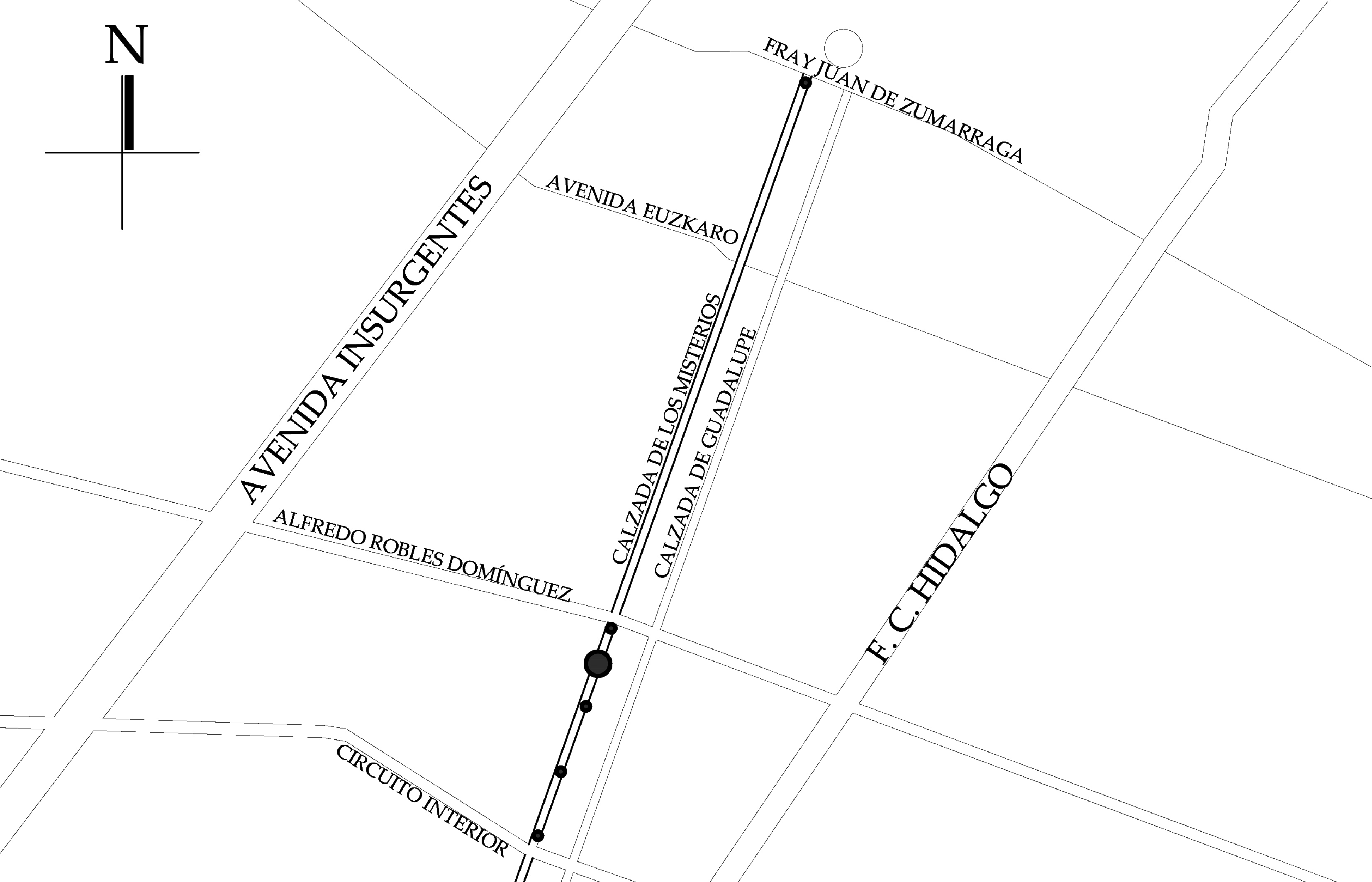 Croquis de localizaci&oacute;n. Primera secci&oacute;n correspondiente a la delegaci&oacute;n Gustavo A. Madero.