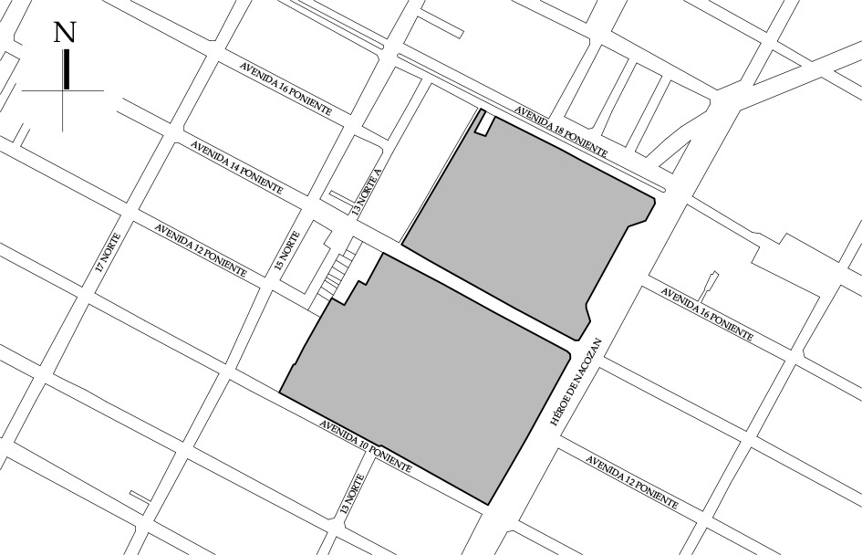 Croquis de localizaci&oacute;n, 2024. Fuente: Plano de ZMH, 2020.