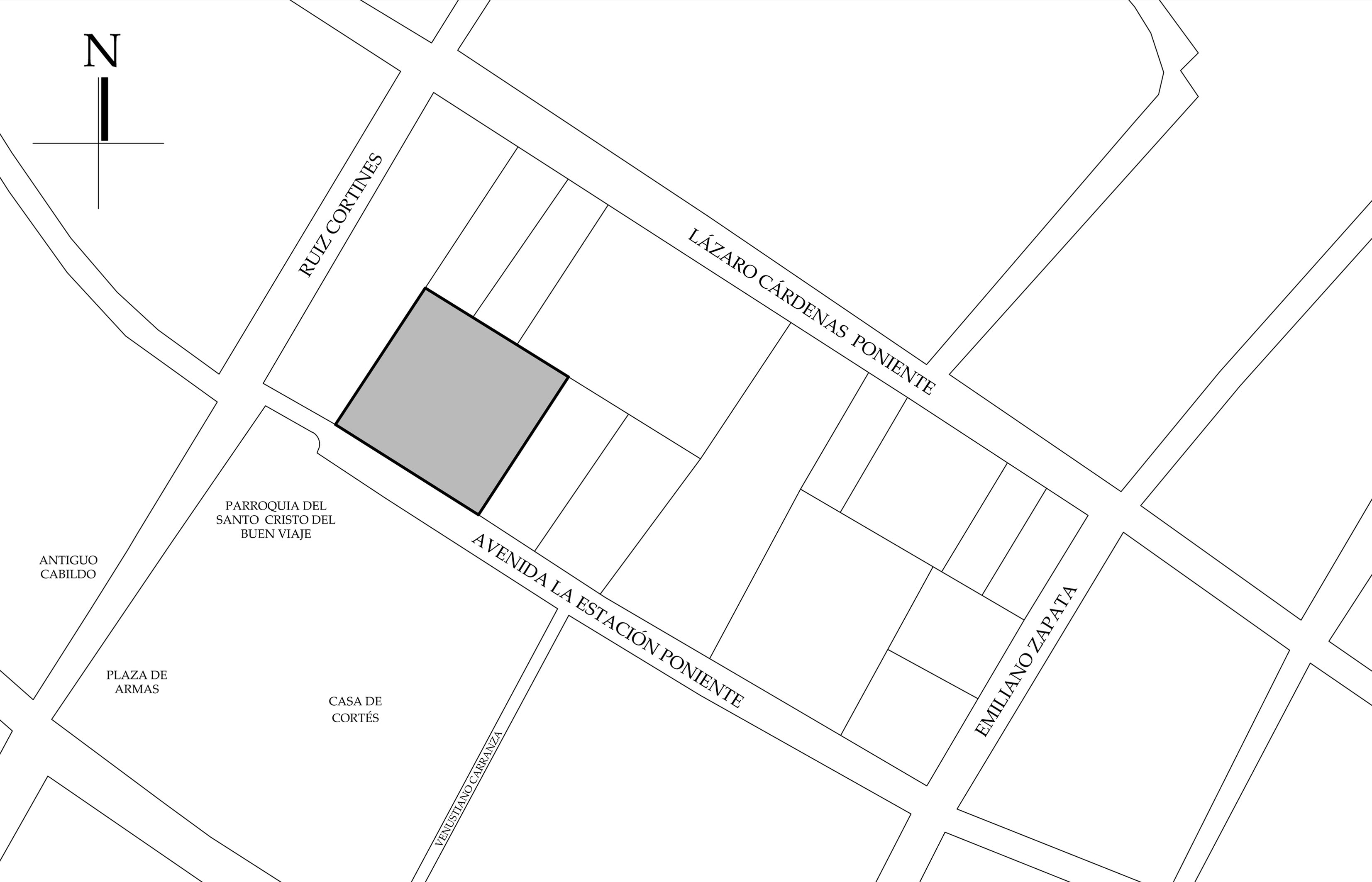Croquis de localizaci&oacute;n, 2022. Fuente: Plano catastral.