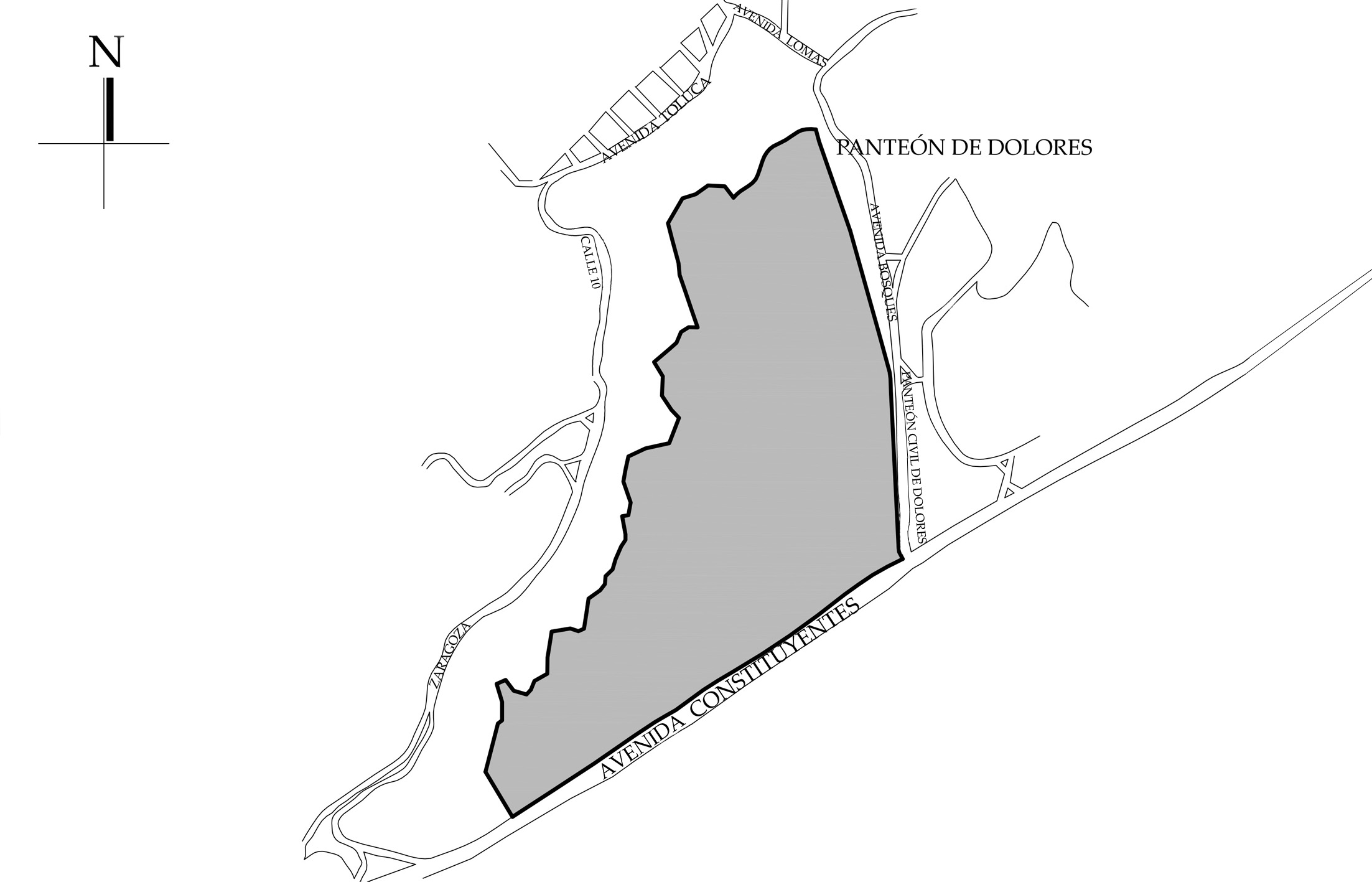 Croquis de localización, 2016. Fuente: Sistema de Información Geográfica Ciudad MX Seduvi, 2009.