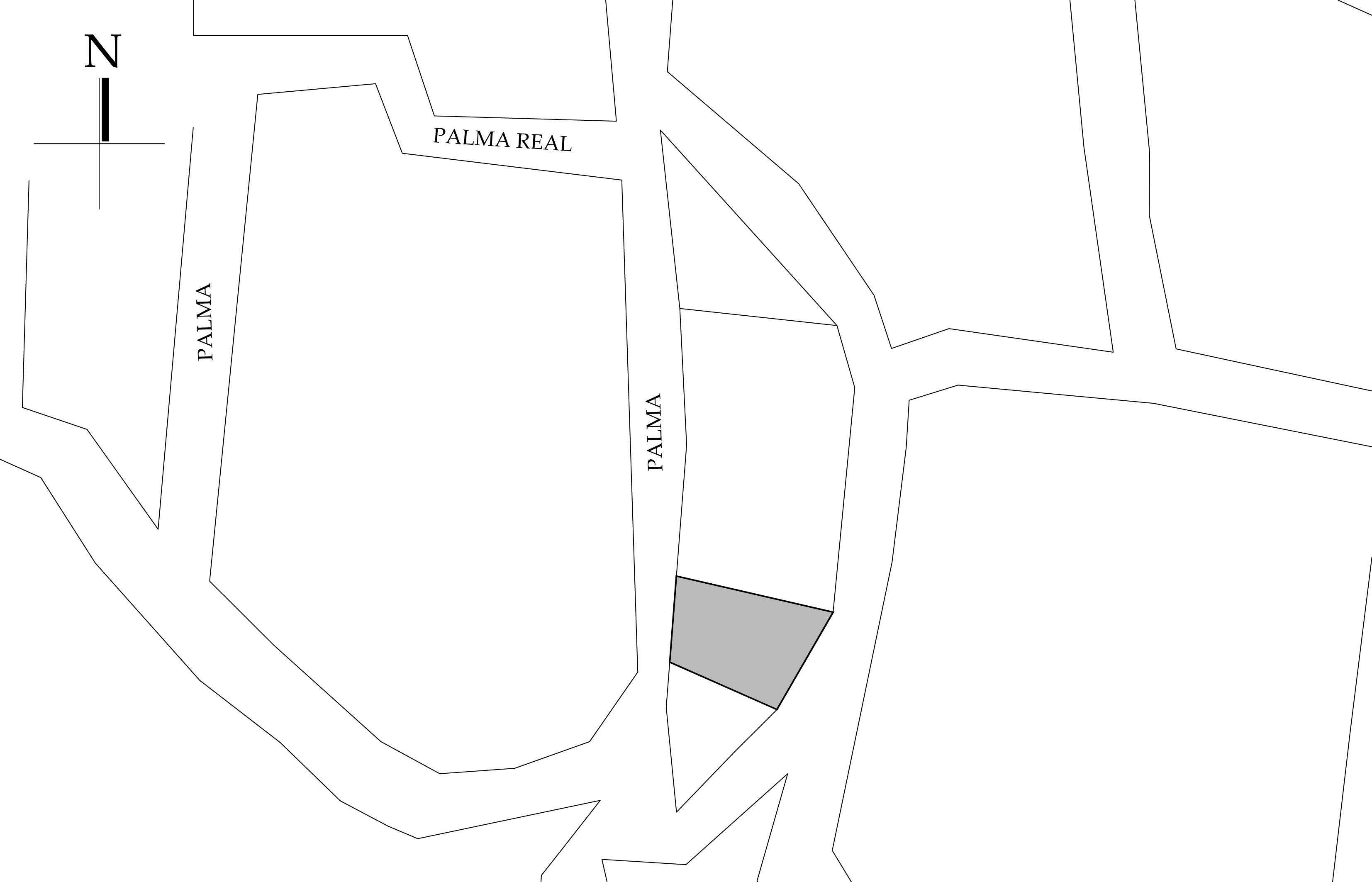 Croquis de Localización. Fuente: Plano de la Ciudad de Taxco, Secretaria de Planeación, Desarrollo Municipal y Obras Públicas de Taxco. 2019.