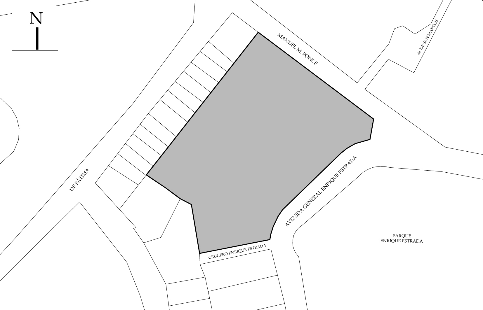 Croquis de localizaci&oacute;n, 2021. Fuente: Plano catastral.
