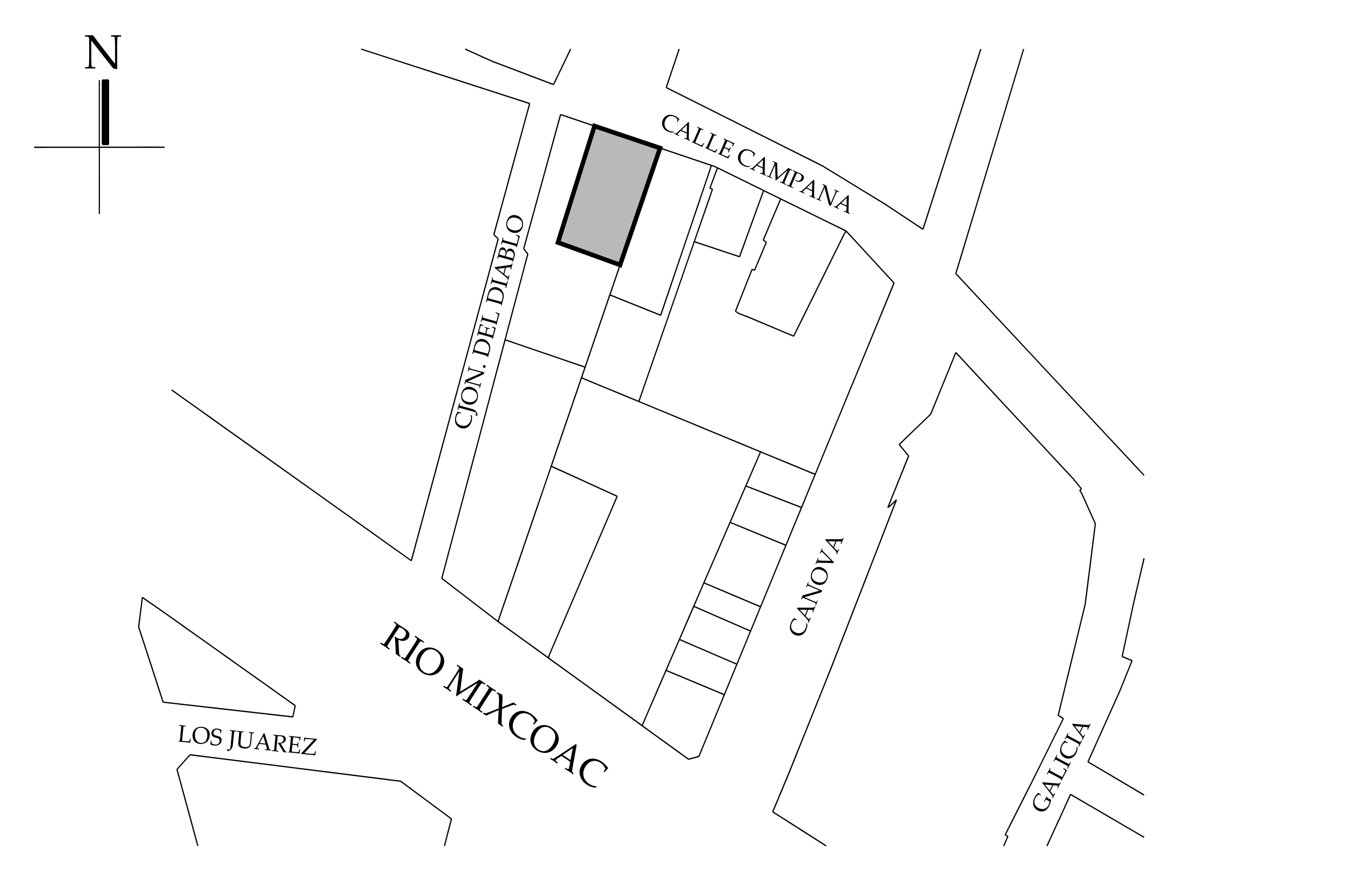 Croquis de localizaci&oacute;n. 2019. Fuente: Sistema de Informaci&oacute;n Geogr&aacute;fica de la Ciudad de M&eacute;xico, SEDUVI.