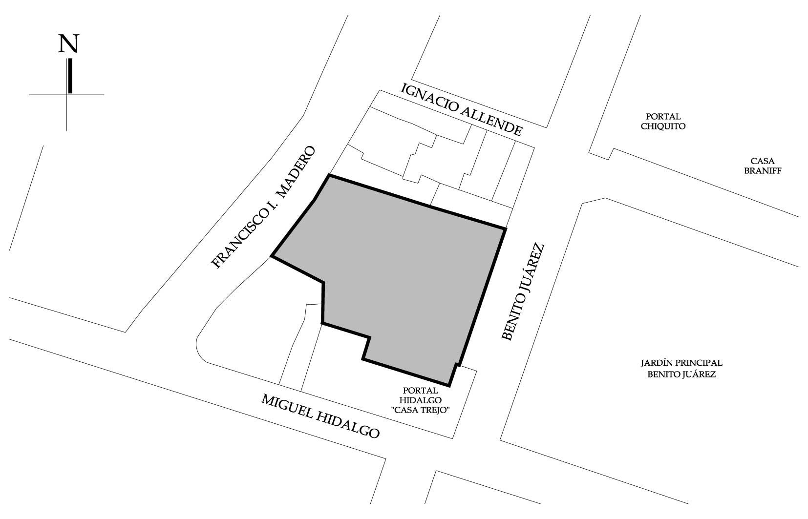 Croquis de localizaci&oacute;n, 2024. Fuente: Infraestructura de Datos Espaciales Catastro de Quer&eacute;taro, Direcci&oacute;n de Catastro, Secretar&iacute;a de Finanzas. Validado por el Ayuntamiento de Cadereyta de Montes.
