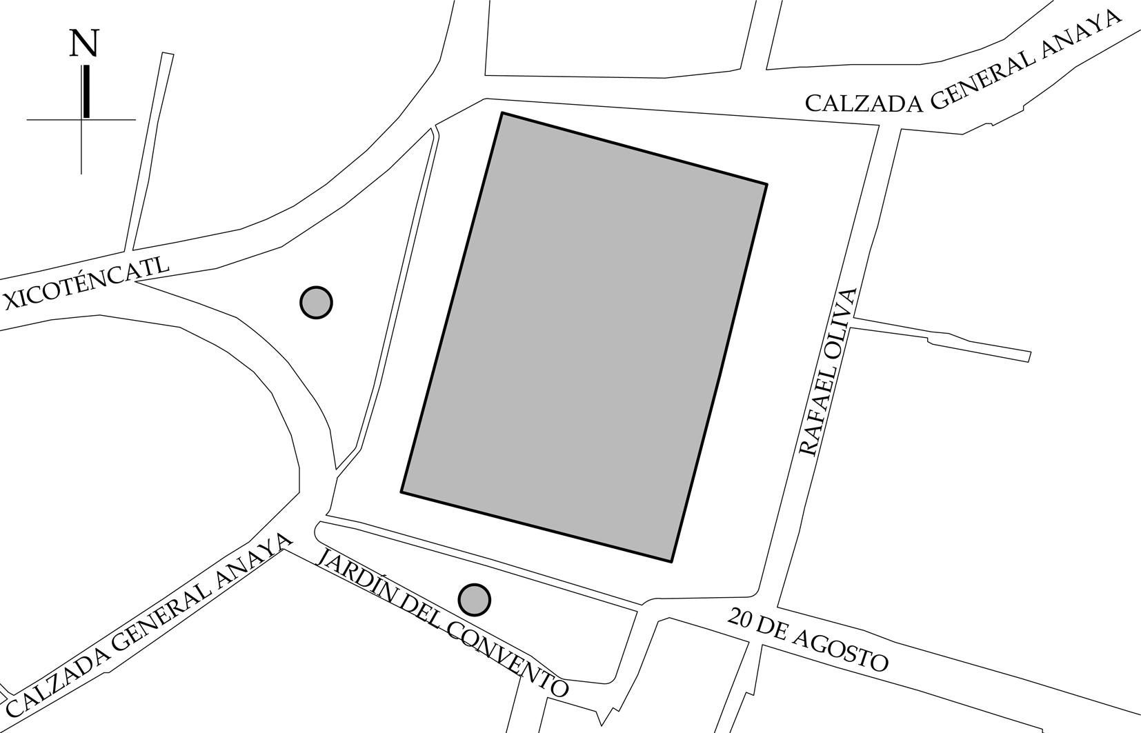 Croquis de localizaci&oacute;n, 2017. Fuente: Sistema de Informaci&oacute;n Geogr&aacute;fica Ciudad MX Seduvi, 2009.