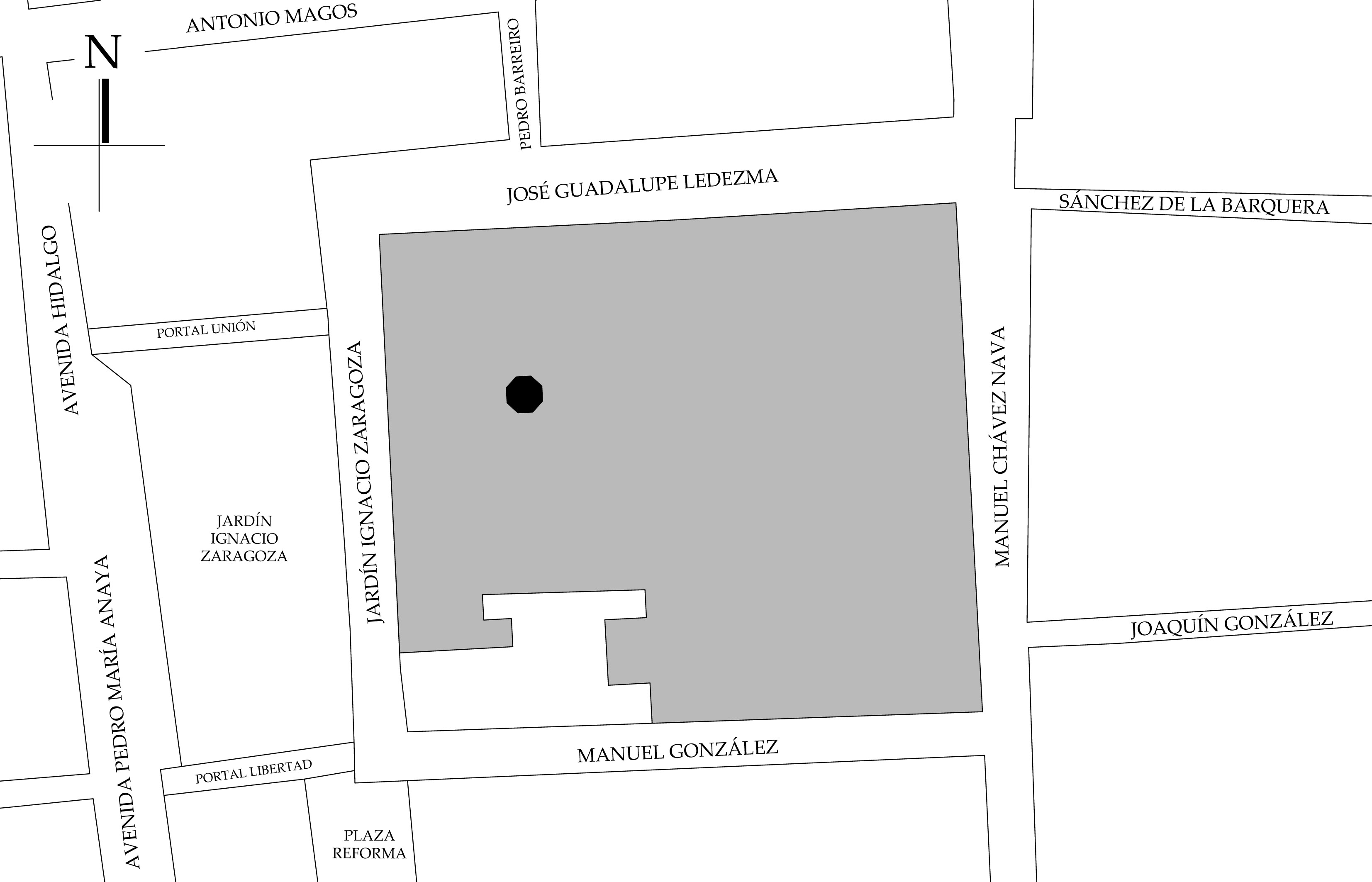Croquis de localización. Fuente: plano manzanero.