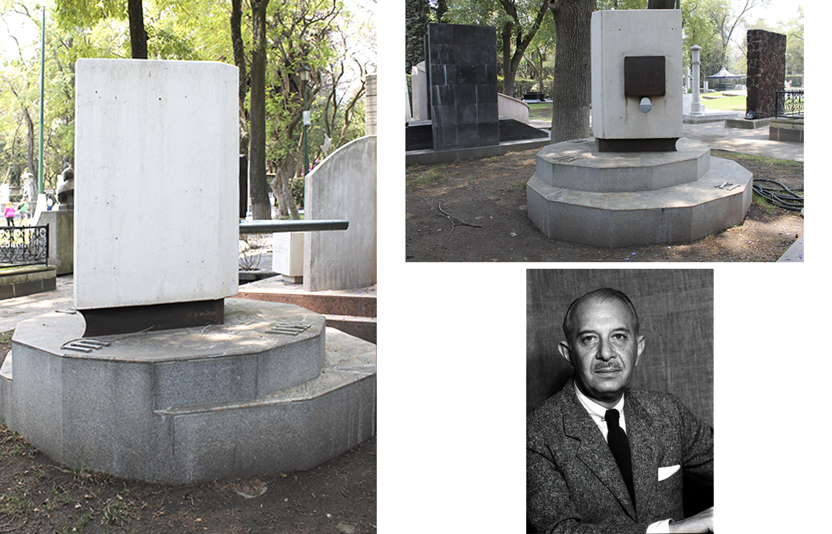 Detalles del monumento e imagen del personaje, 2016.