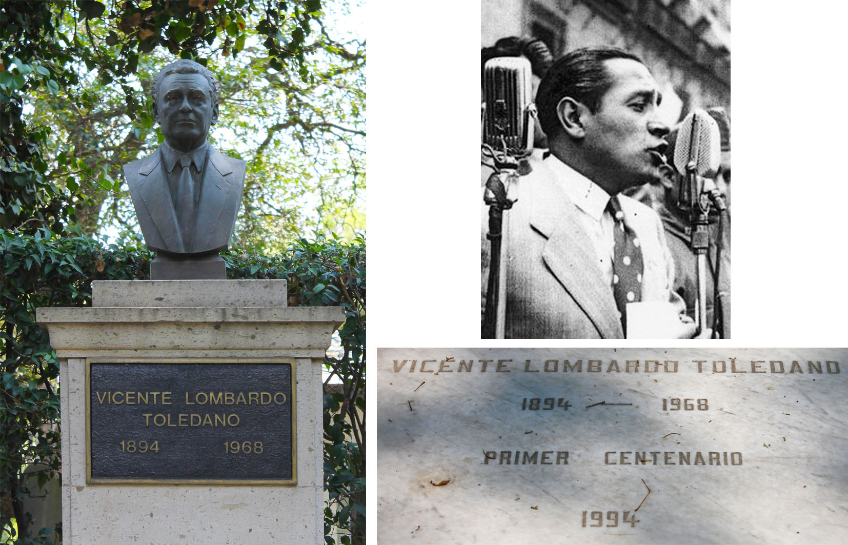 Detalle del monumento e imagen del personaje, 2016.