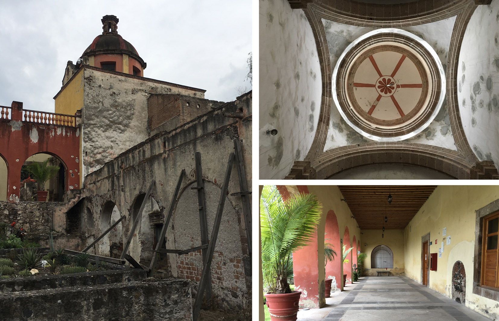Fachada del molino, cúpula de la capilla e interior del portal, 2016.