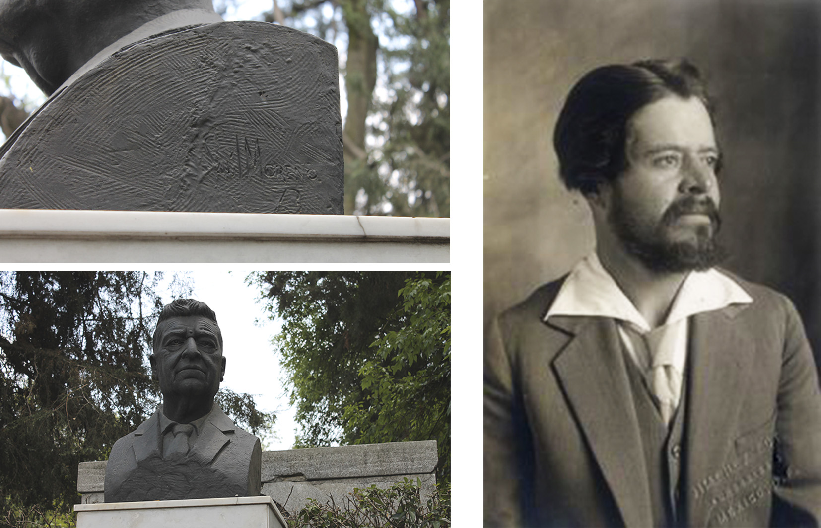 Detalles del monumento e imagen del personaje, 2016.