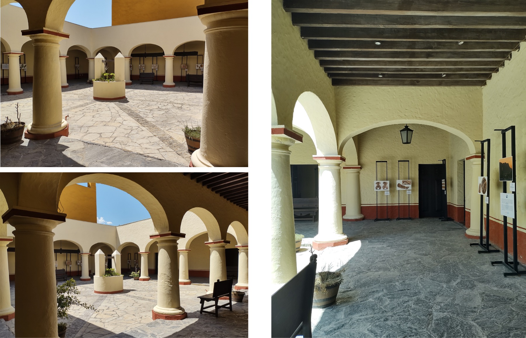 Detalles del patio central del Museo Regional de Nuevo León Ex-Obispado, 2022.